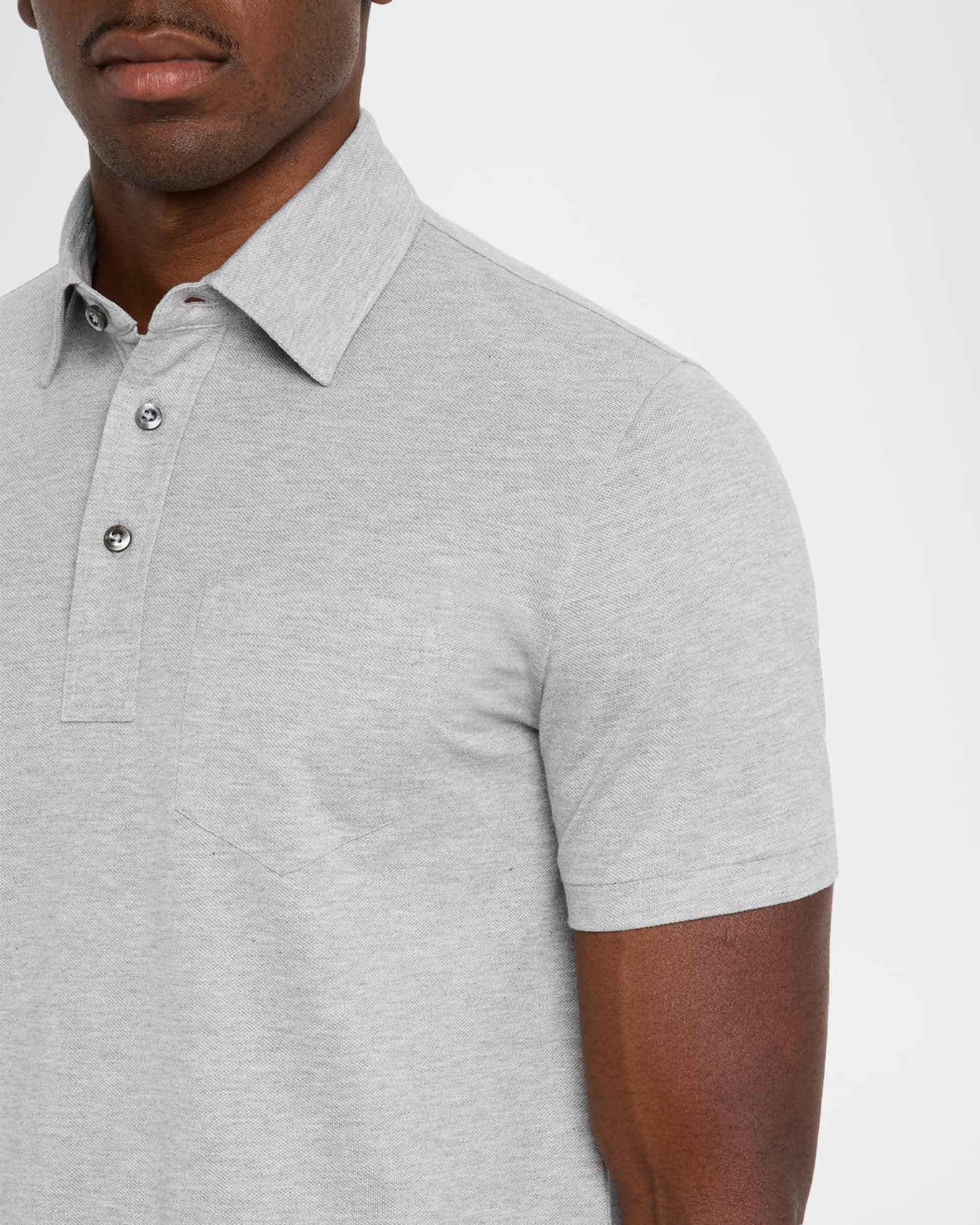 Men's Cotton and Cashmere Pique Pocket Polo Shirt Product Image