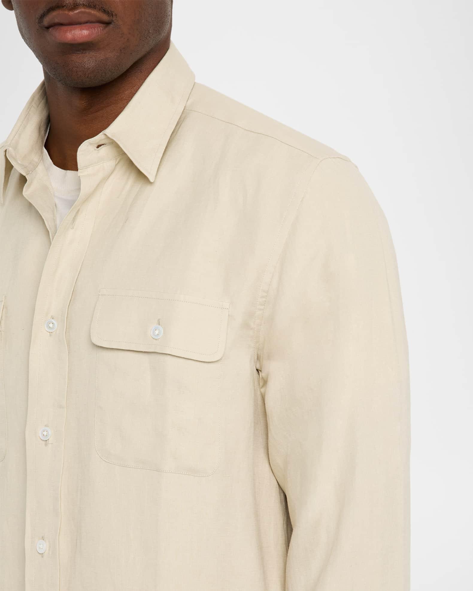 Men's Silk and Linen Button-Down Shirt Product Image