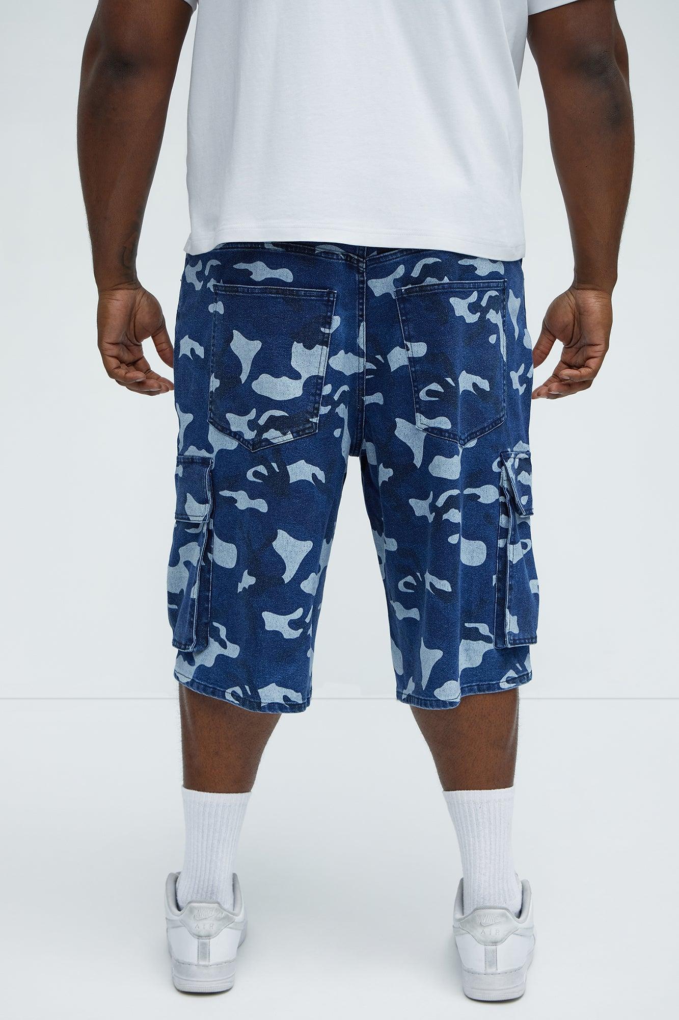 Cargo Camo Baggy Denim Shorts - Camouflage Product Image