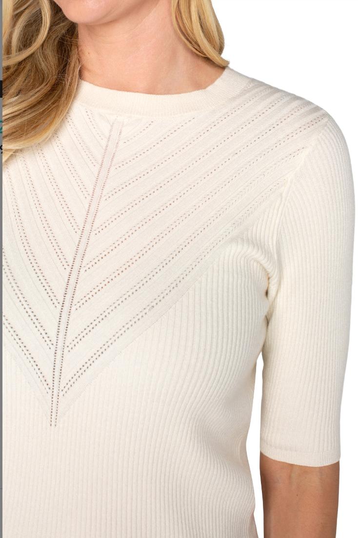 Elbow Sleeve Rib Sweater Product Image