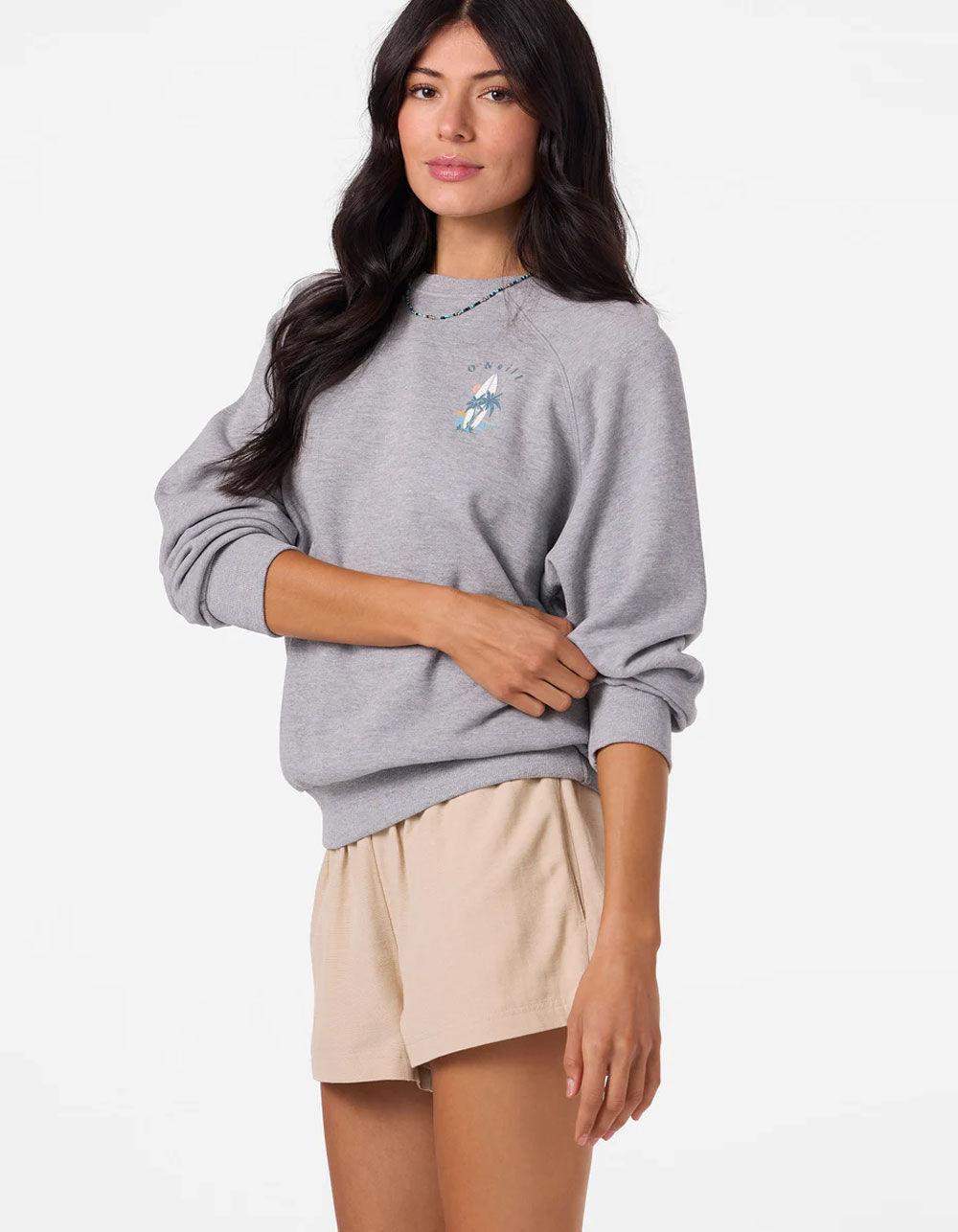 O'NEILL Boardwalk Womens Crewneck Sweatshirt - HEATHER GRAY Product Image