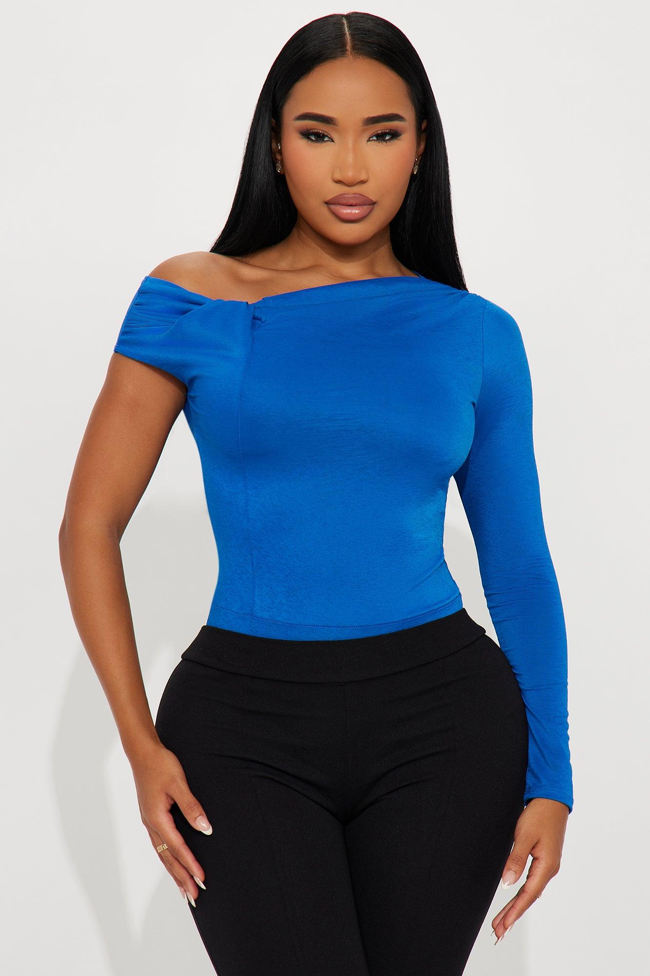 Remington Off Shoulder Bodysuit - Royal Female Product Image