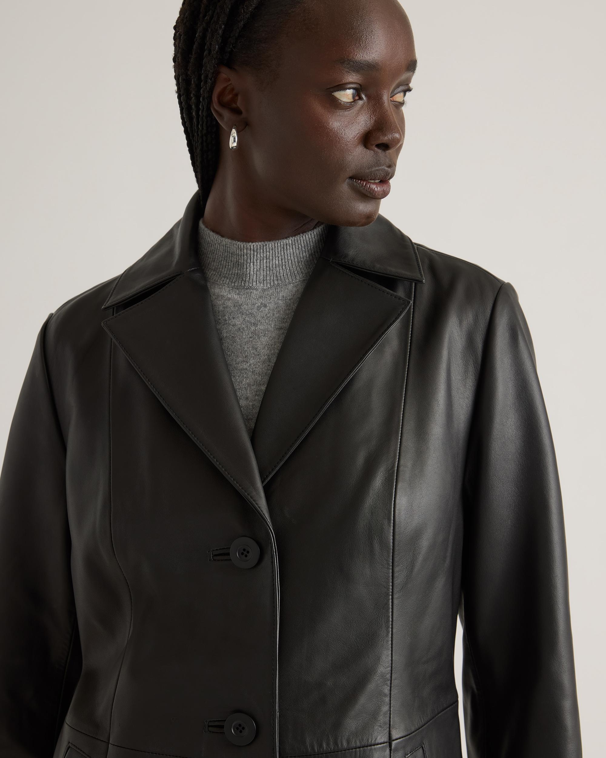 Quince | Women's Long Trench Coat Size XS, Leather Product Image