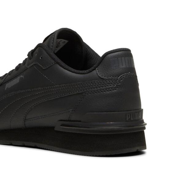 PUMA ST Runner v4 Leather Men's Sneakers in Black/Shadow Grey Product Image