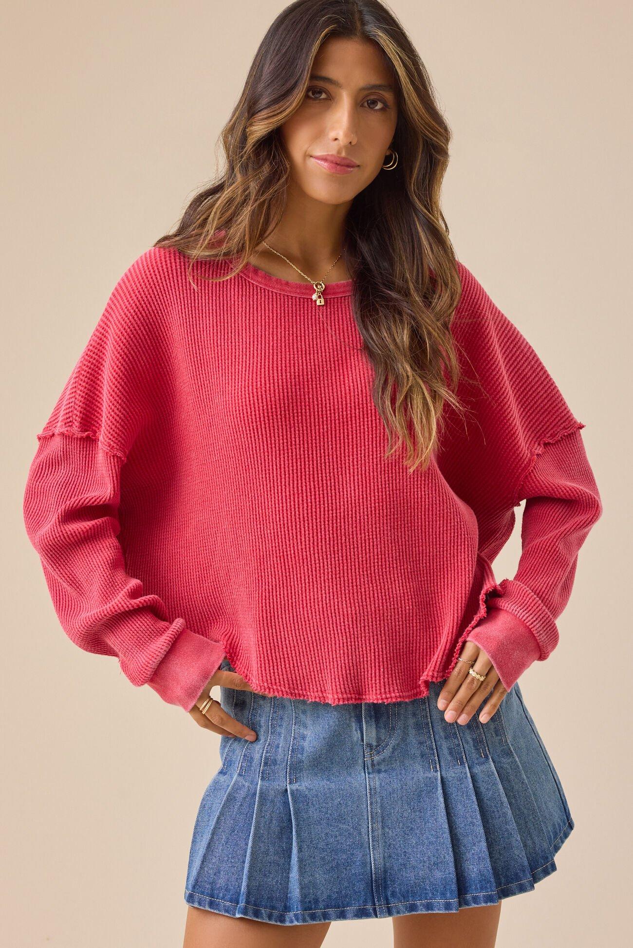 Cambry Waffle Knit Top Product Image