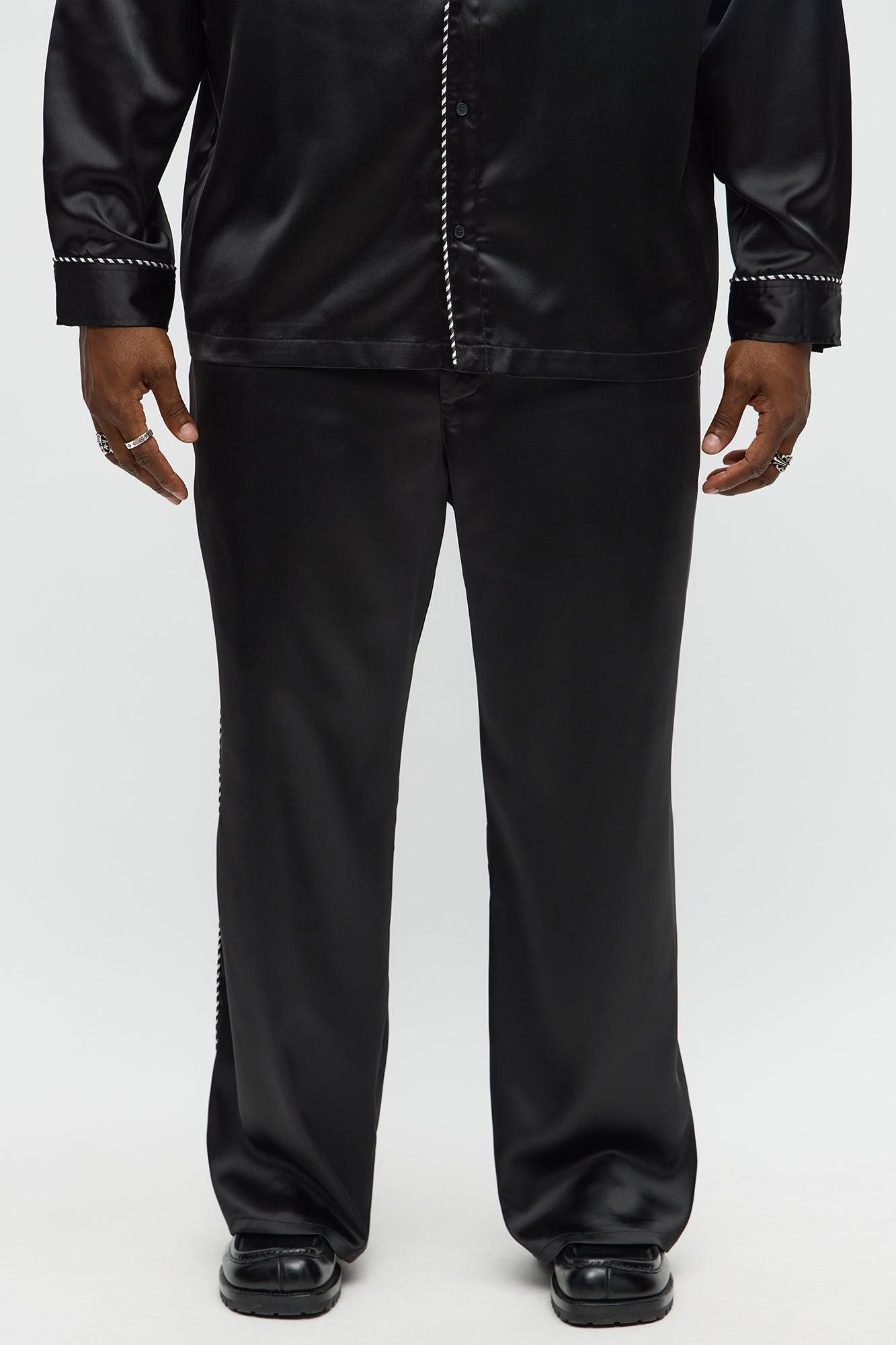Relaxed Luxe Track Trousers - Black Male Product Image