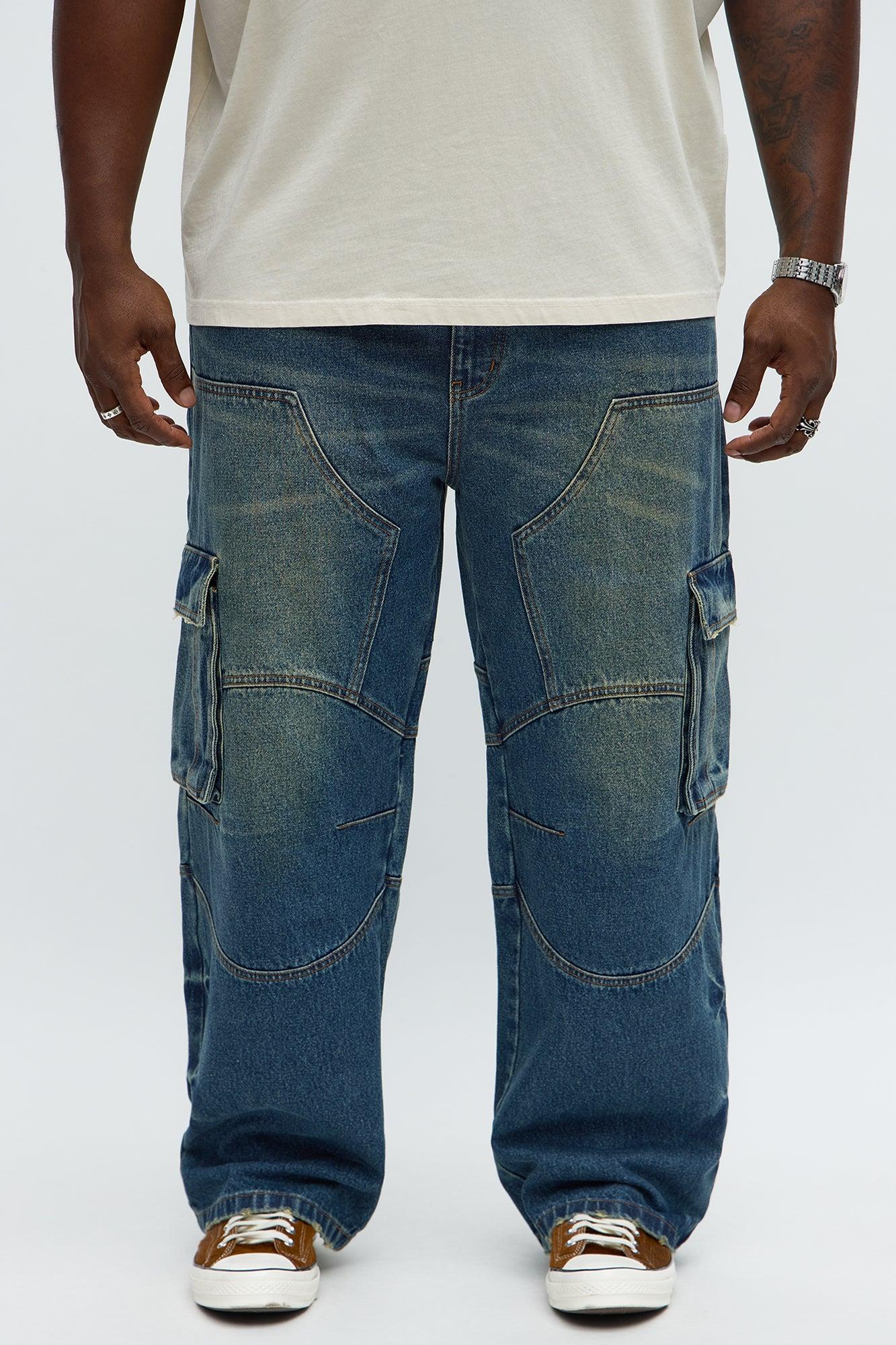 Baggy Got It On Me Carpenter Cargo Jeans - Vintage Blue Wash Product Image