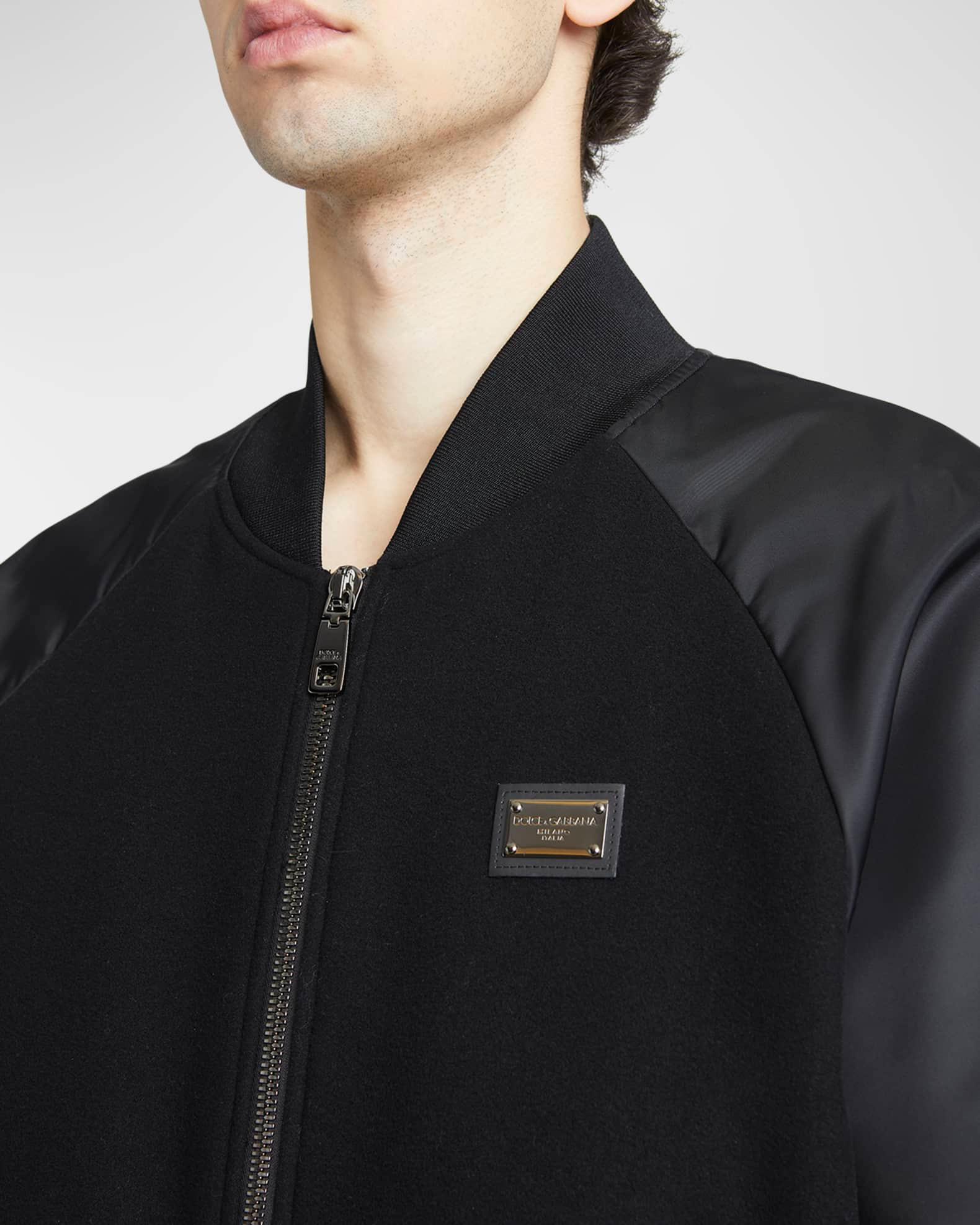 Men's Bomber Jacket with Logo Plaque Product Image