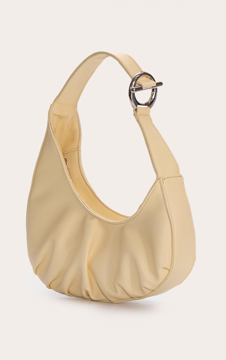 Cream PU T Bar Asymmetric Shoulder Bag Product Image