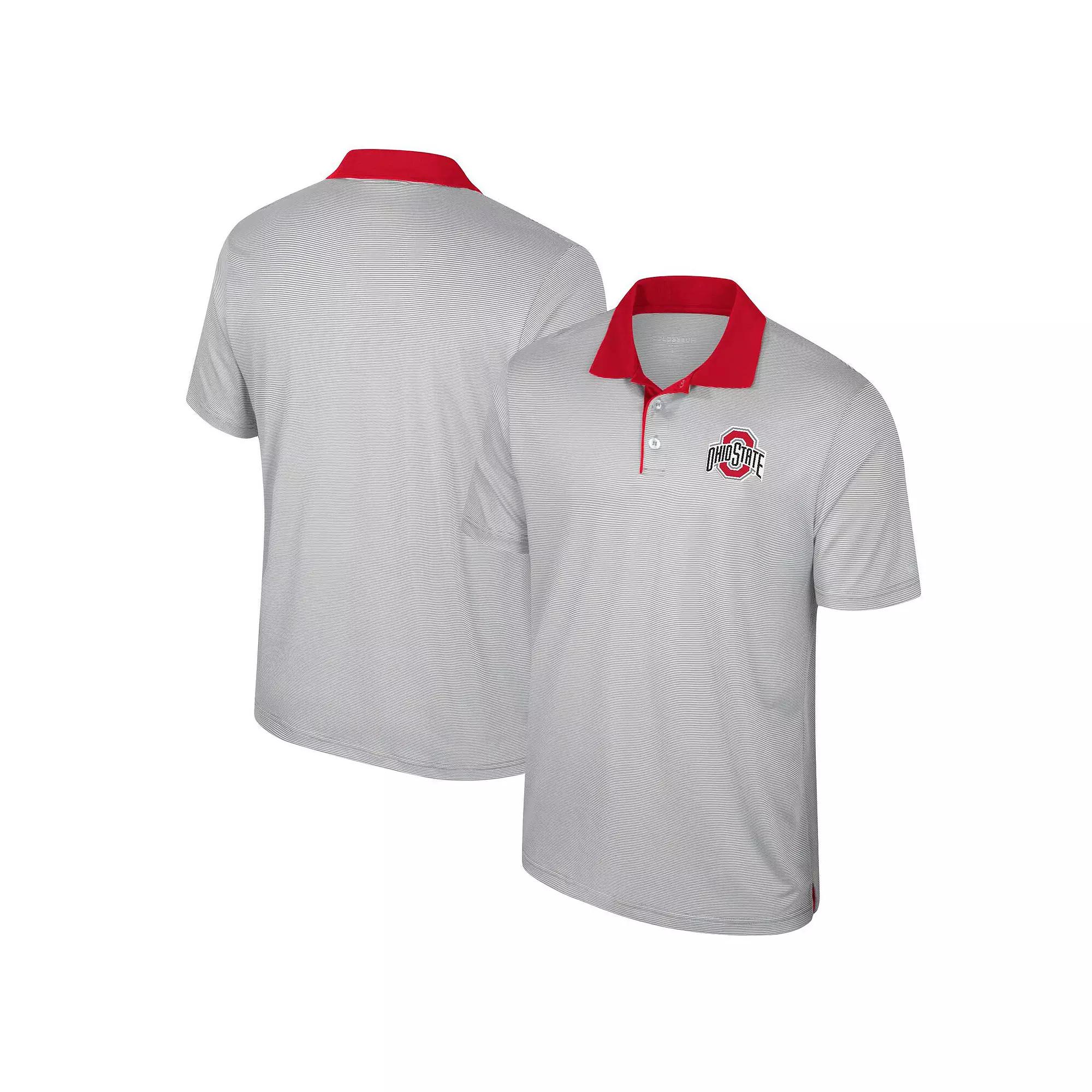 Men's Colosseum Gray Florida State Seminoles Big & Tall Tuck Striped Polo, Size: XLT, Grey Product Image