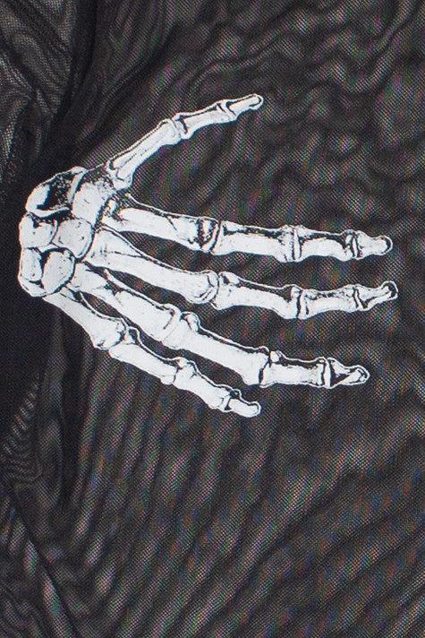 Skeleton Hands Mesh Long Sleeve Top Product Image