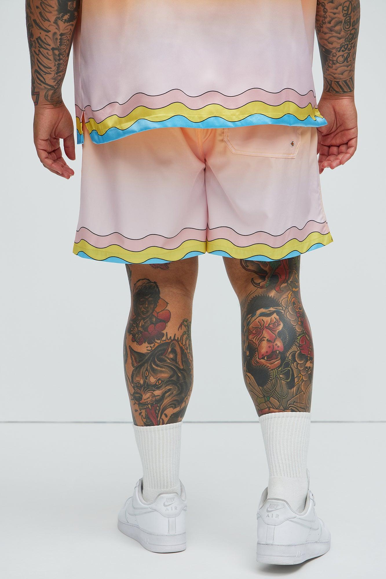 Valley Swim Mid Trunk - Orange/combo Product Image