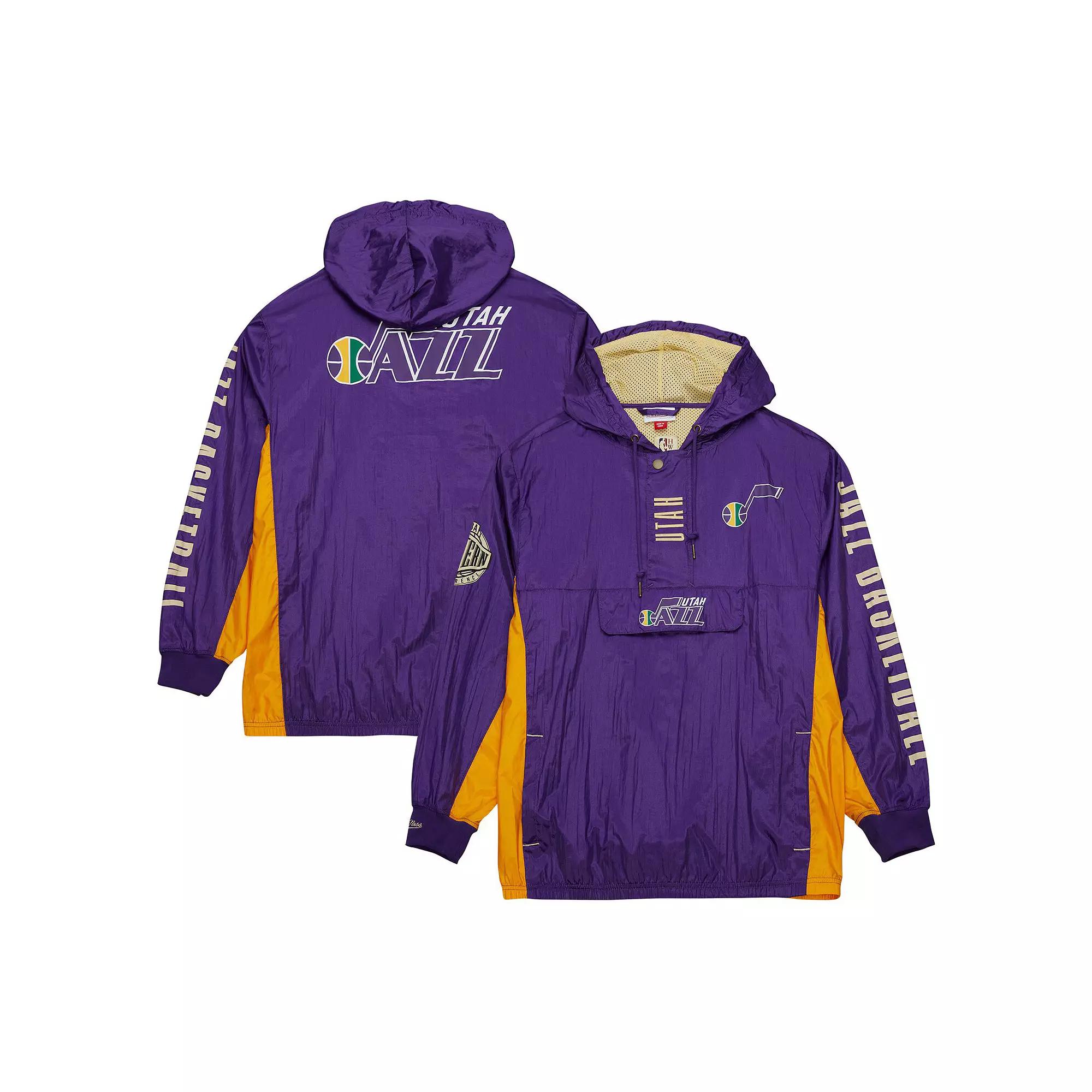 Men's Mitchell & Ness Purple Utah Jazz Team OG 2.0 Vintage Logo Anorak Windbreaker Quarter-Zip Jacket,  Product Image