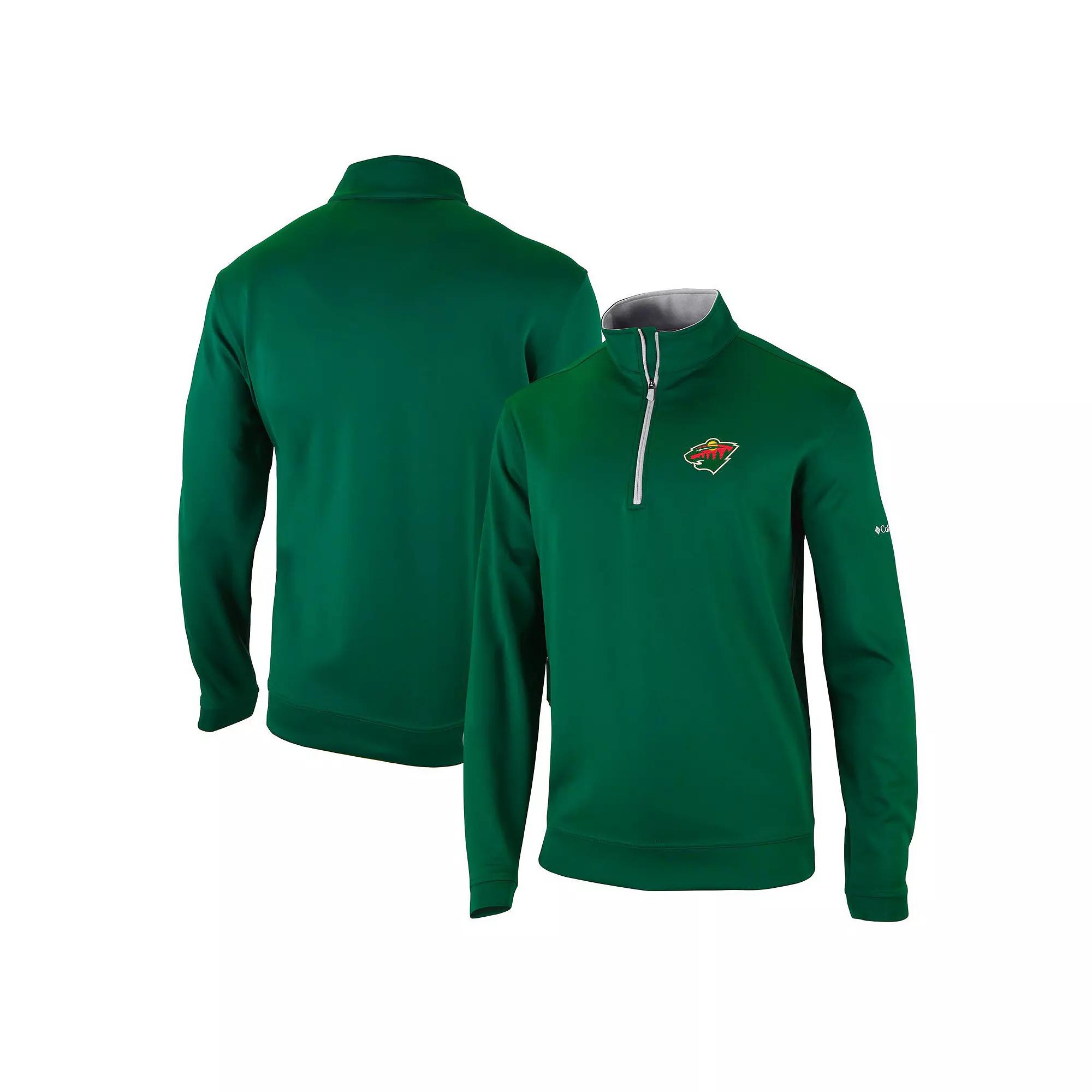Men's Columbia Green Minnesota Wild Wickham Hills Omni-Wick Quarter-Zip Jacket, Size: 2XL Product Image
