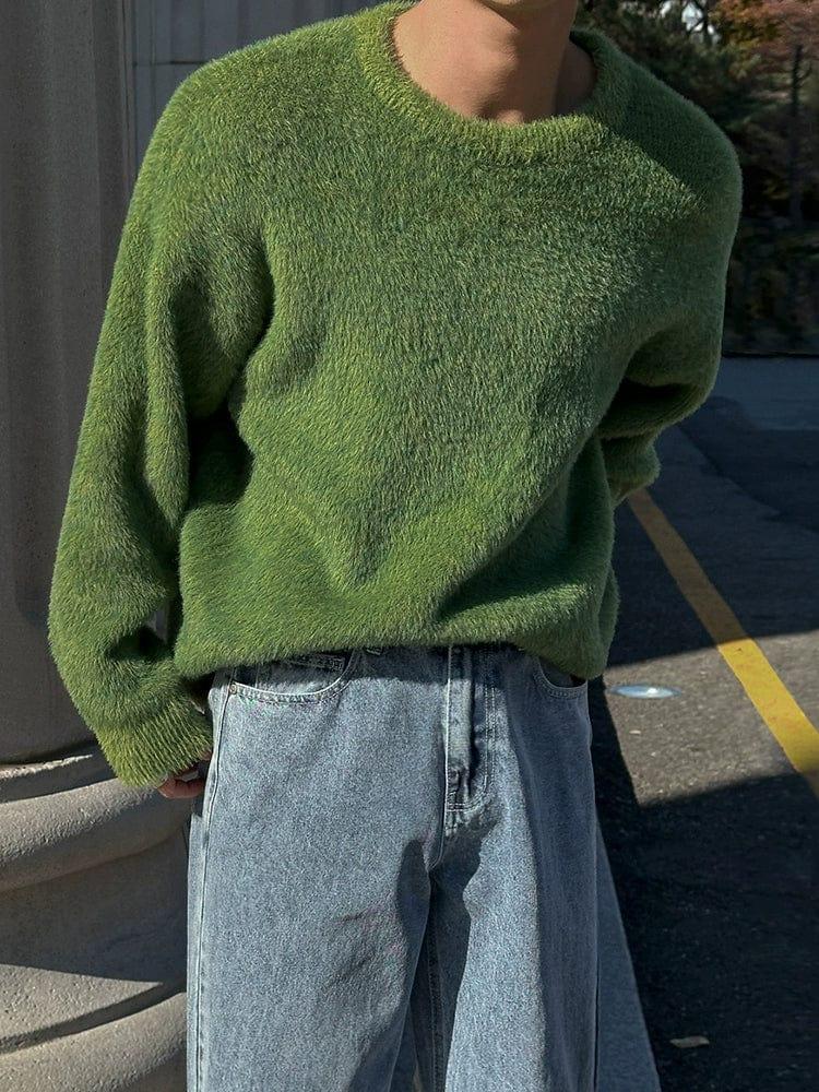 RT No. 11973 GREEN MOHAIR PULLOVER SWEATER Product Image