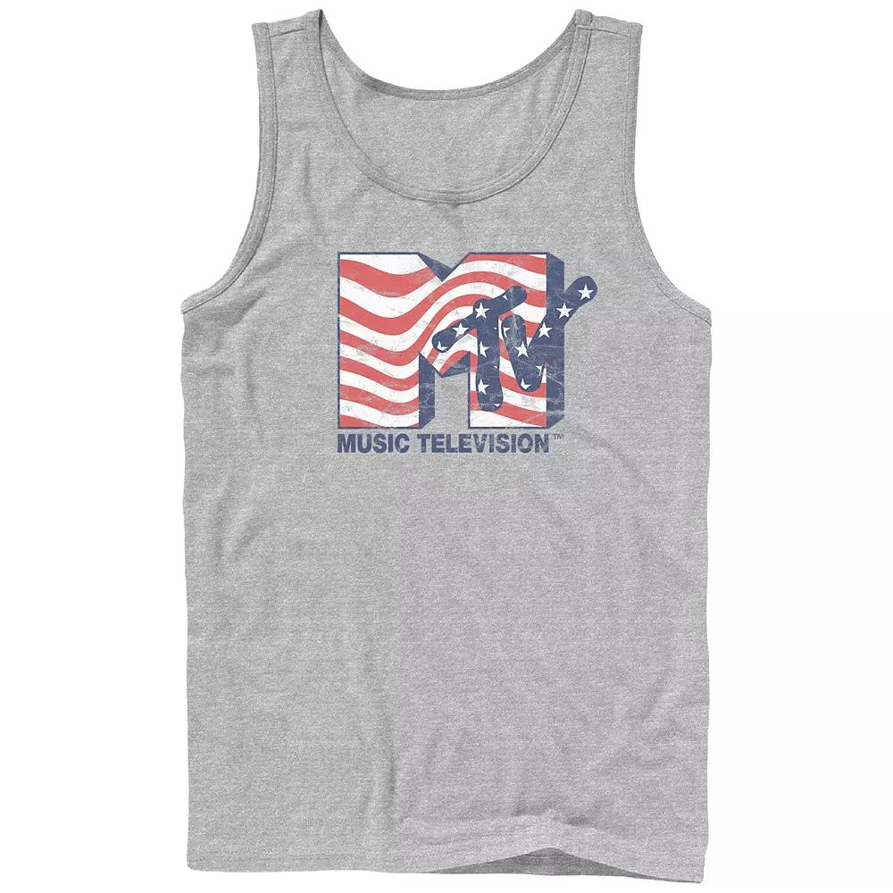 Men's MTV Stars And Stripes Logo Graphic Tank Top,  Product Image
