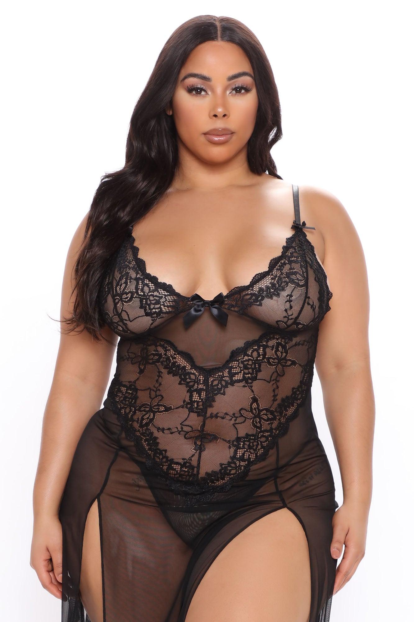 Best You Ever Had Lace Sleep Gown - Black Product Image