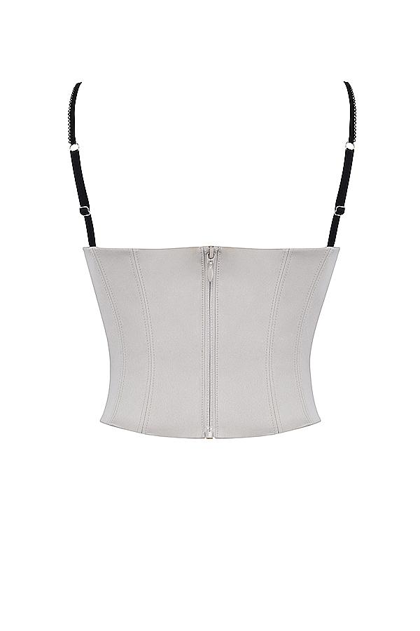 Luette  beige satin underwired corset Product Image