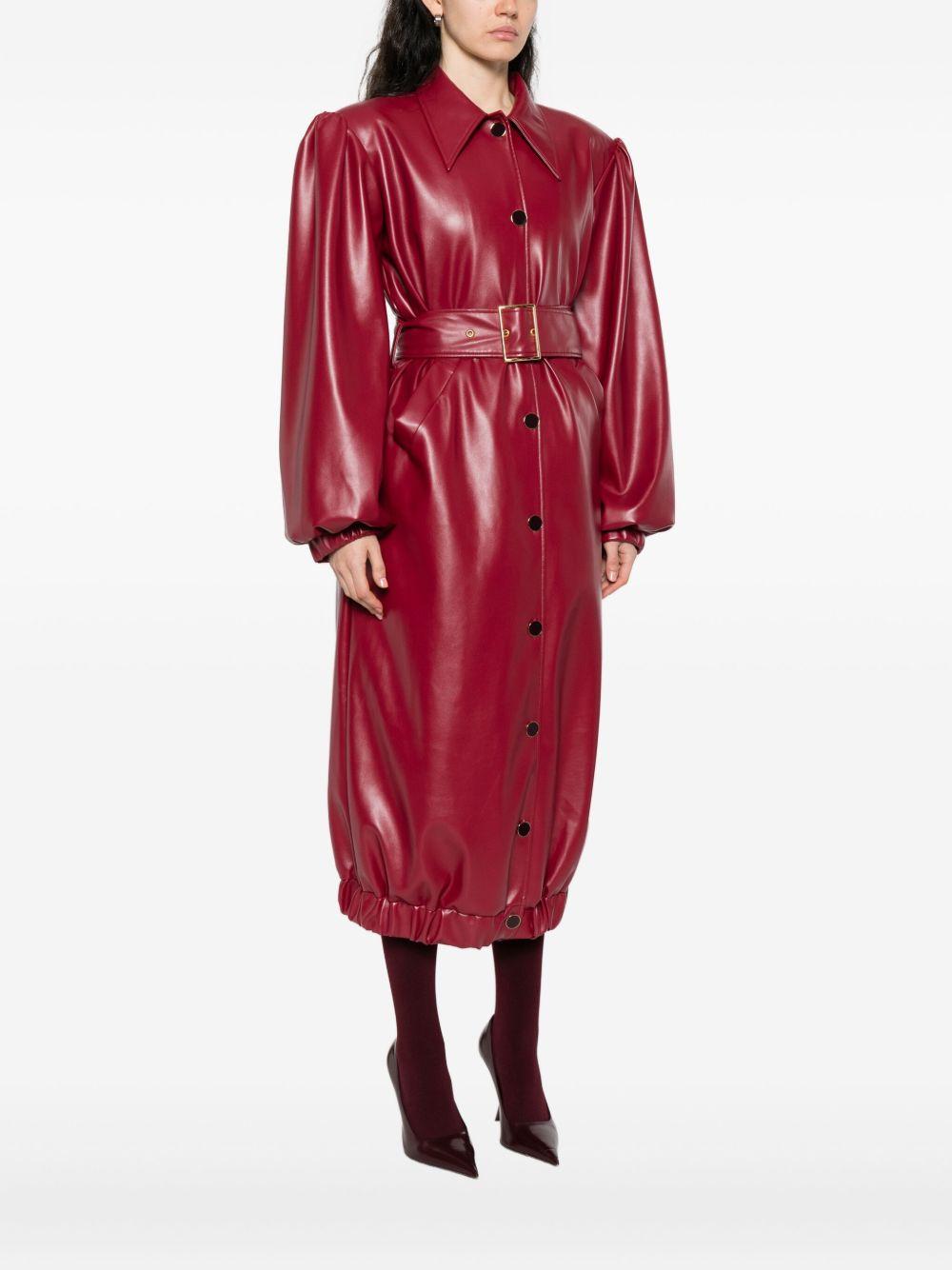 belted puff-sleeve coat Product Image