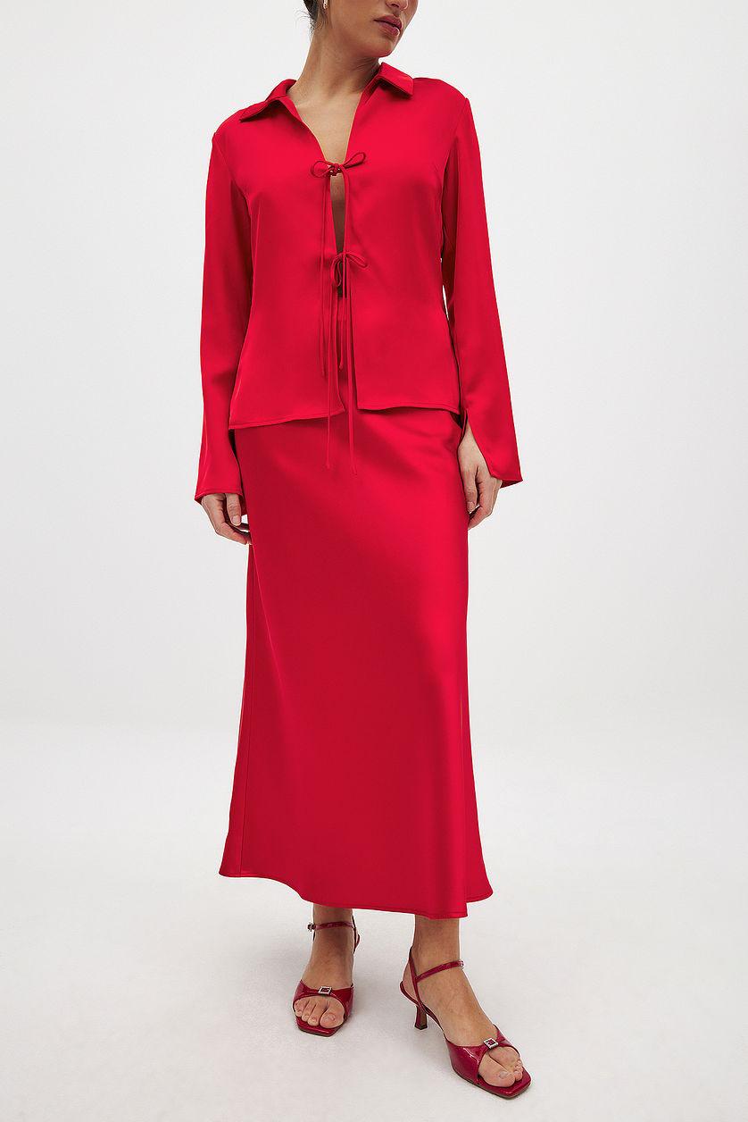 Satin Midi Skirt Product Image