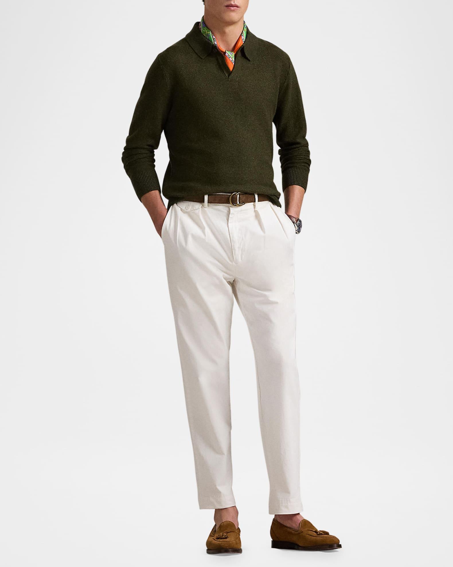 Men's Linen-Cashmere Johnny-Collar Sweater Product Image