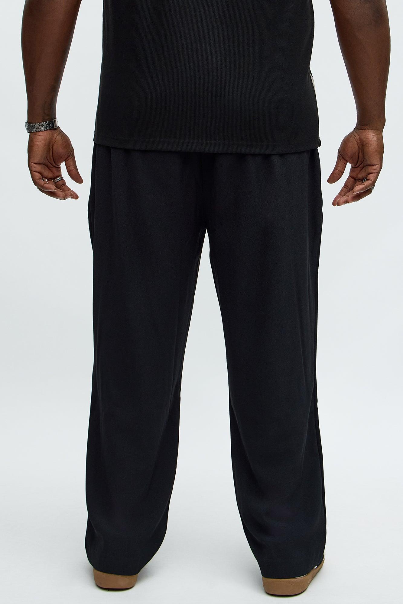 Golden Hour Straight Double Pleated Trouser - Black Male Product Image