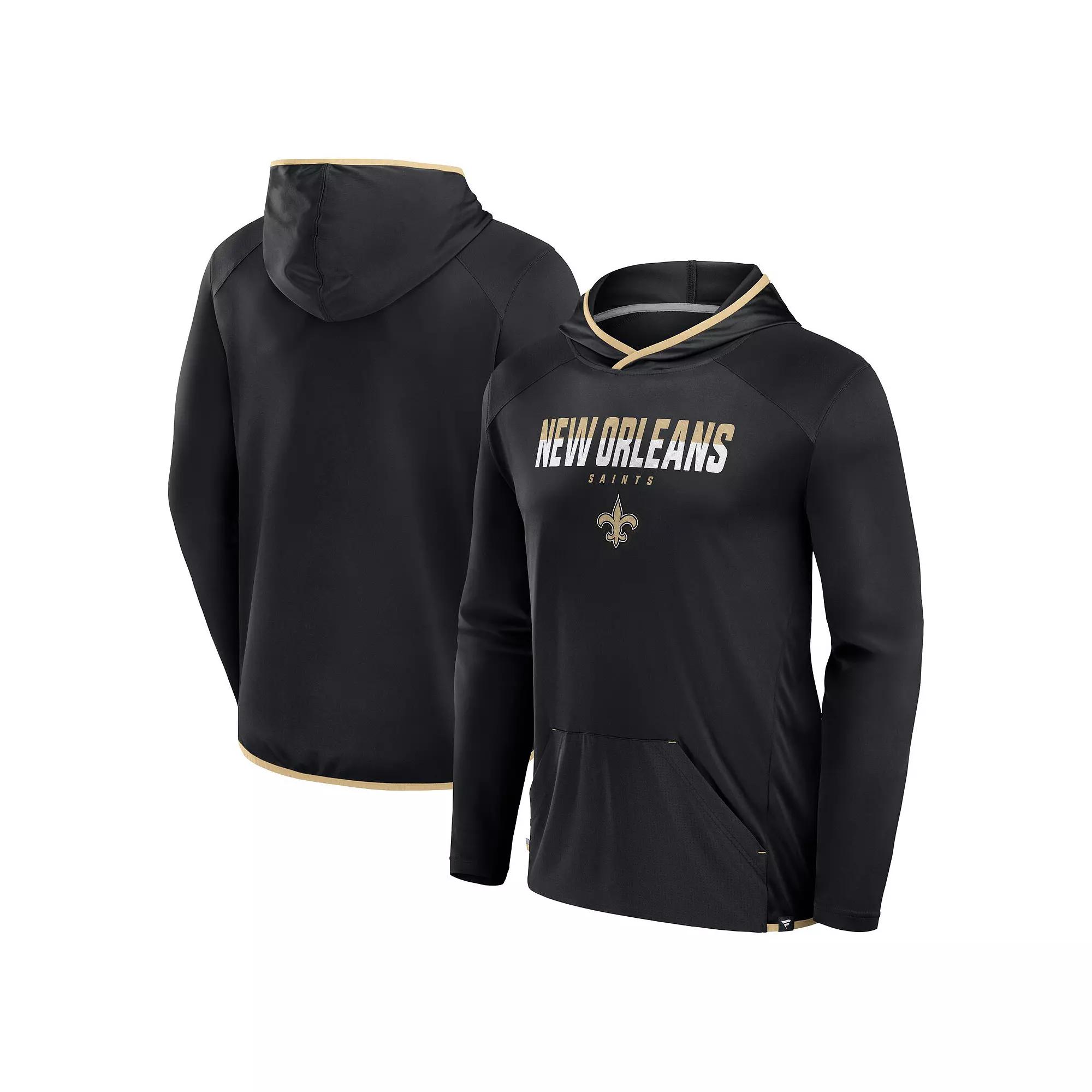 Men's Fanatics Black New Orleans Saints Transitional Defender Hoodie Long Sleeve T-Shirt,  Product Image