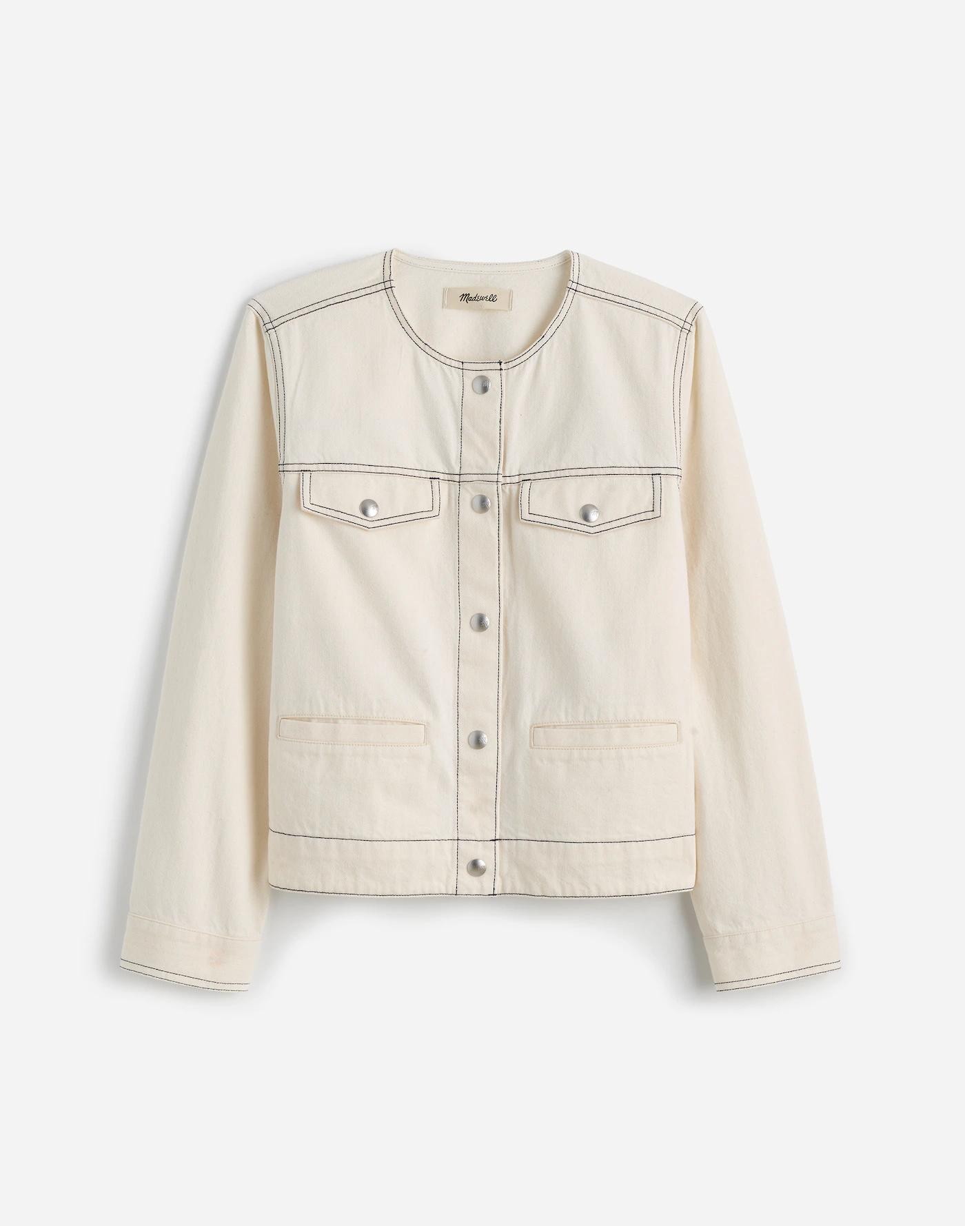 Denim Cinched Lady Jacket in Vintage Canvas Product Image