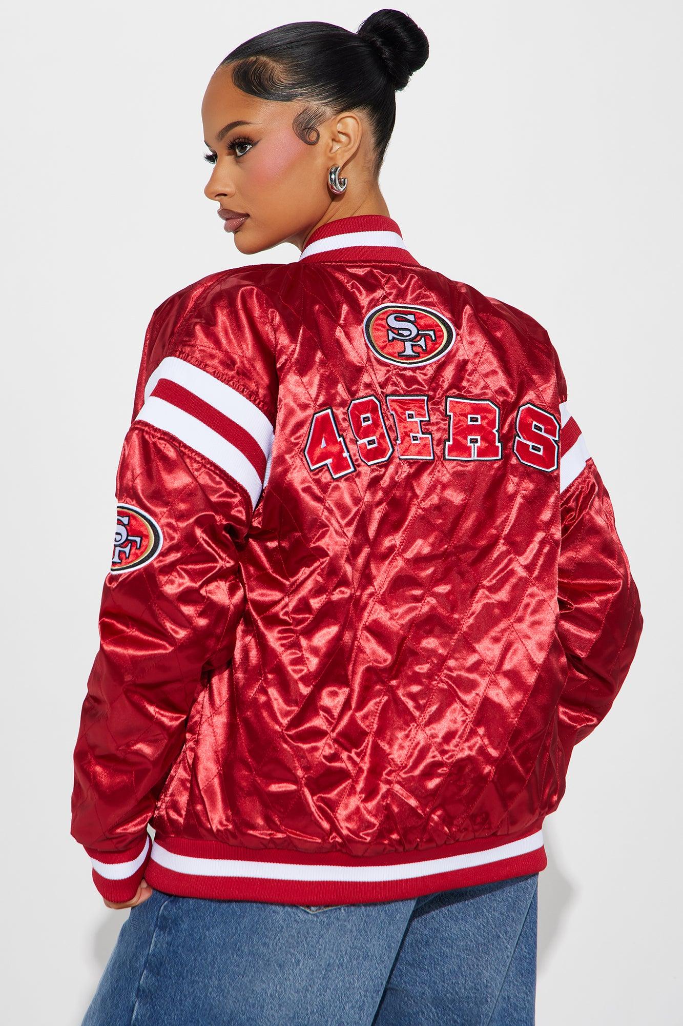 49ers Quilted Bomber Jacket - Red Female Product Image