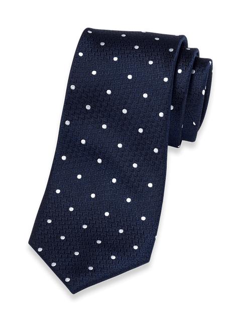 Dot Woven Silk Tie - Blue Product Image