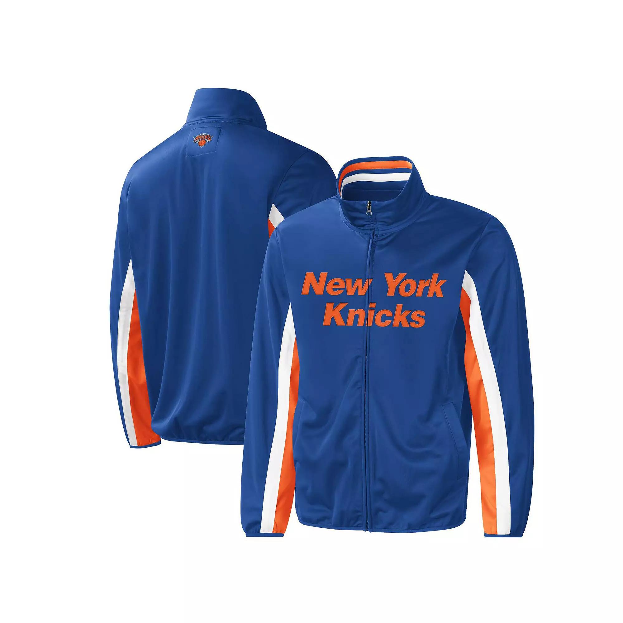 Men's G-III Sports by Carl Banks Blue New York Knicks Contender Wordmark Full-Zip Track Jacket, Size: Large Product Image