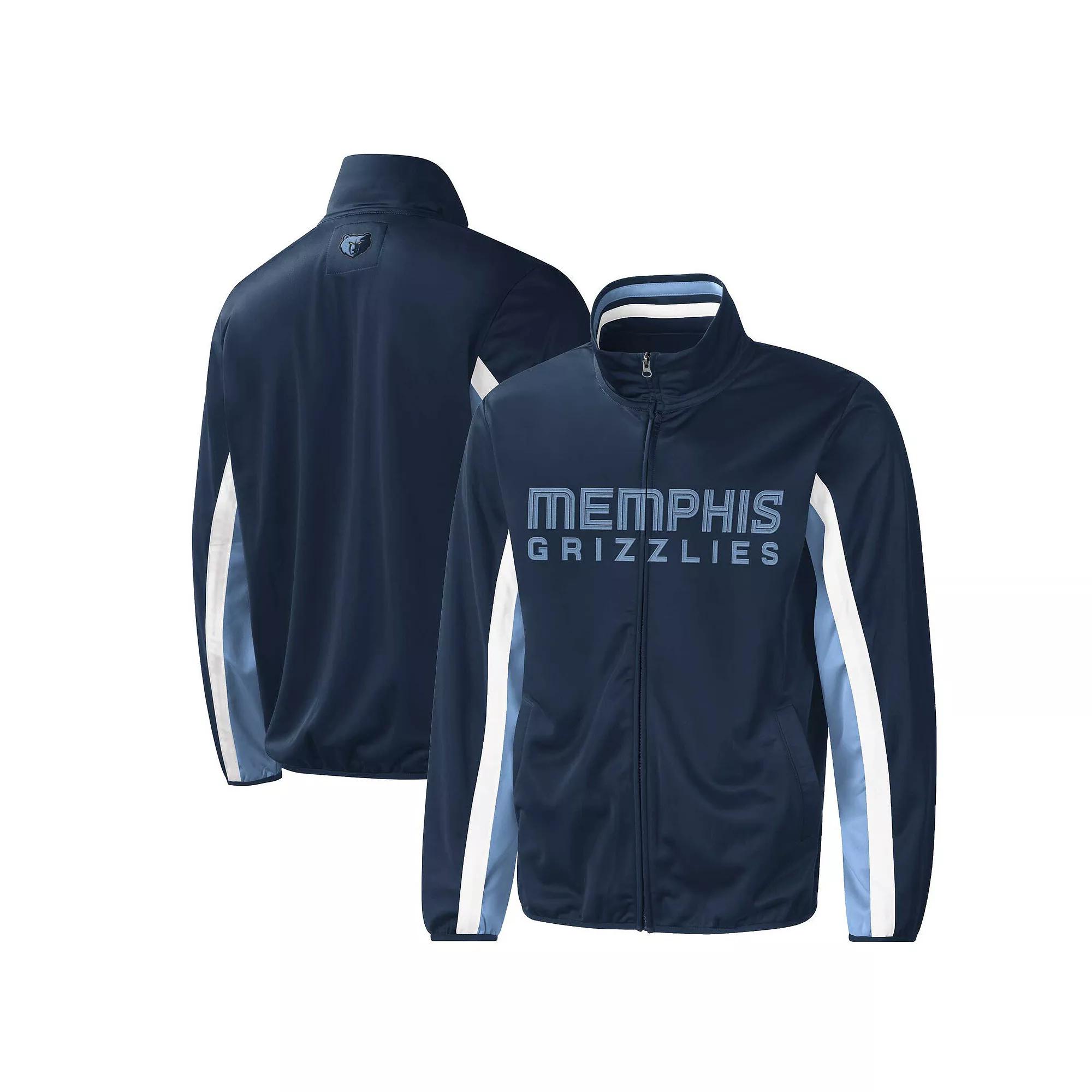 Men's G-III Sports by Carl Banks Navy Memphis Grizzlies Contender Wordmark Full-Zip Track Jacket,  Product Image