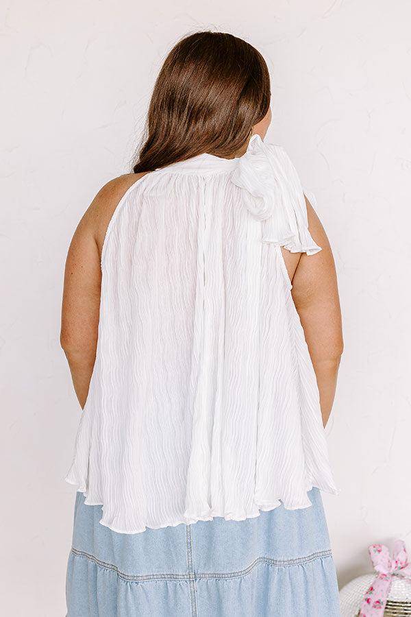 Lead Me Back To You Pleated Top in White Curves Product Image
