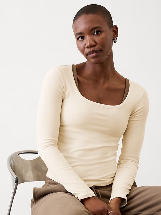 Signature Rib Square Neck Top Product Image