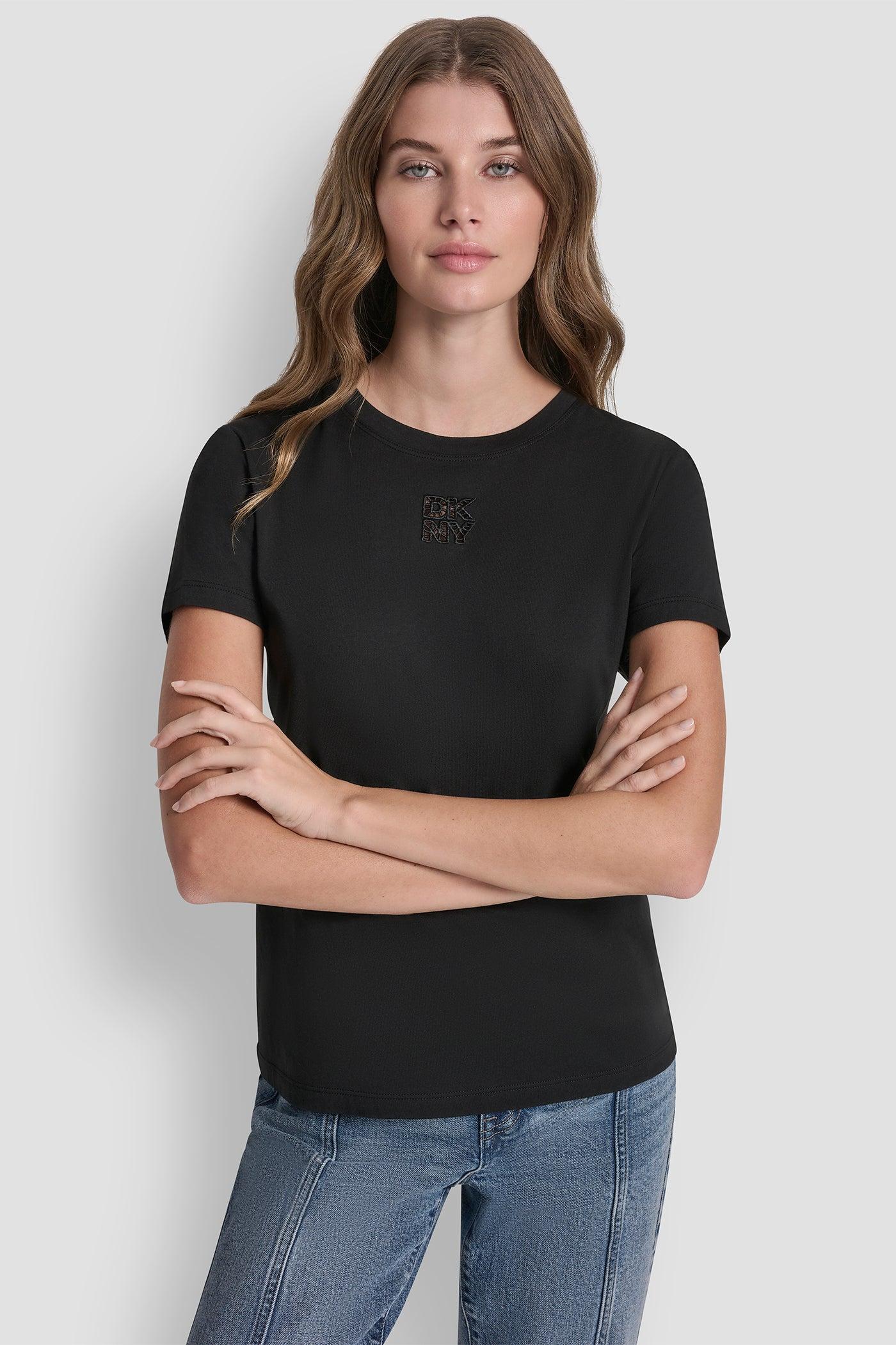 DKNY STACKED EYELET LOGO TEE Product Image