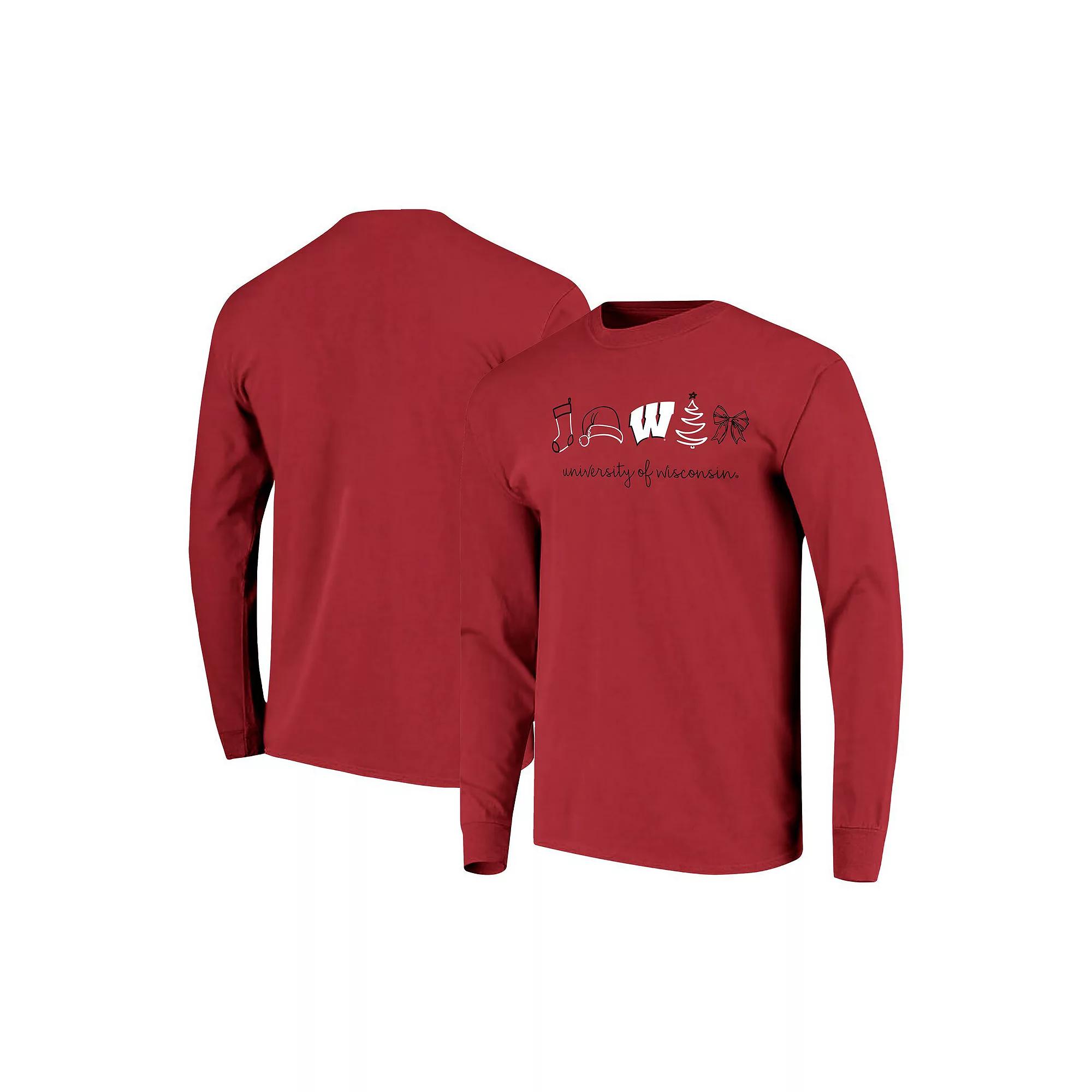 Women's Denim Penn State Nittany Lions Christmas Elements Comfort Colors Long Sleeve T-Shirt,  Product Image