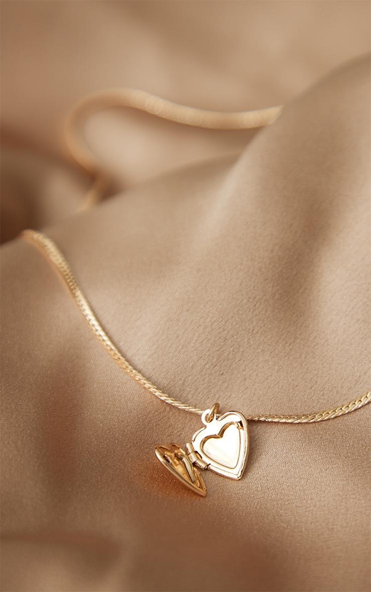 Gold Locket Snake Chain Necklace Product Image