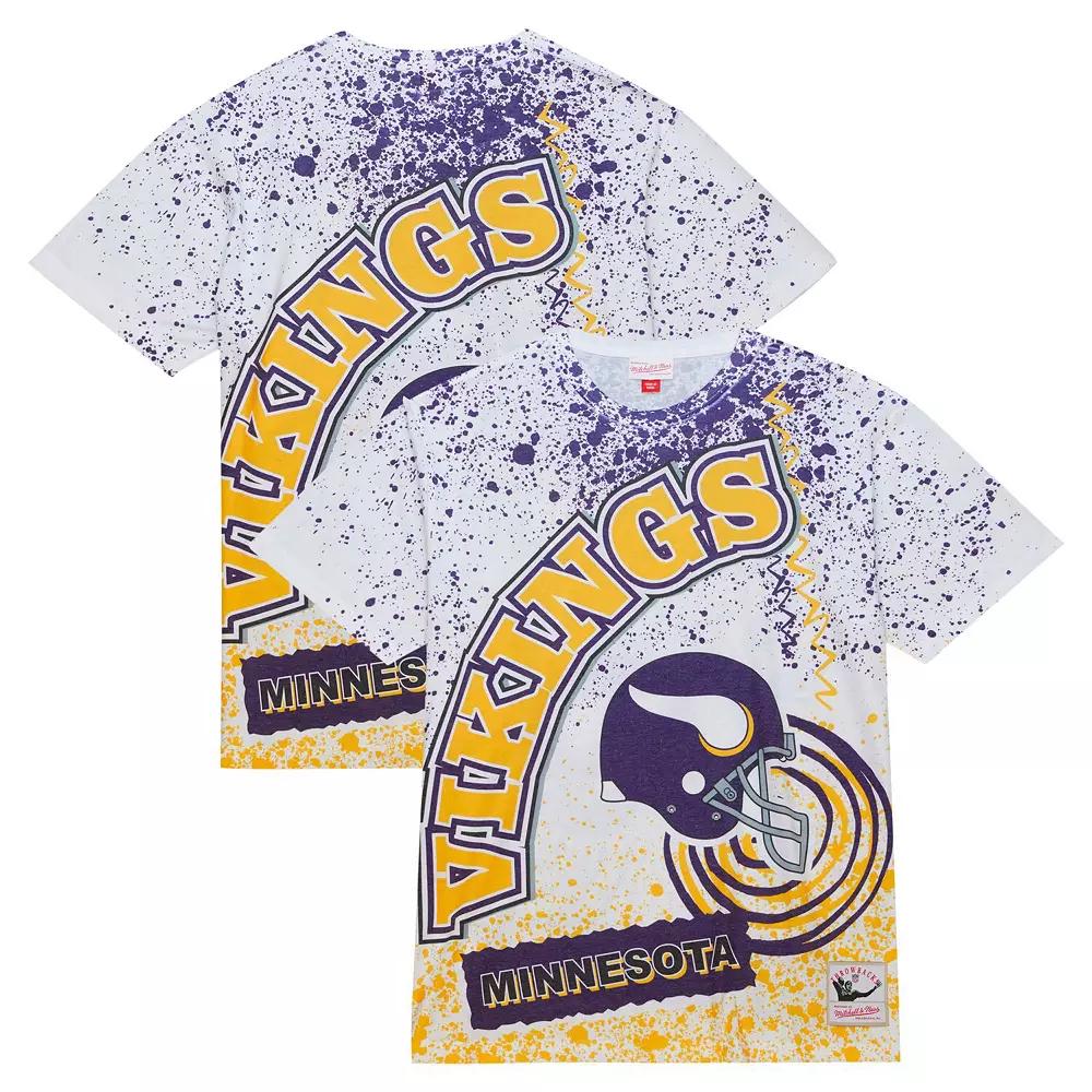 Men's Mitchell & Ness White Minnesota Vikings Team Burst Sublimated T-Shirt,  Product Image