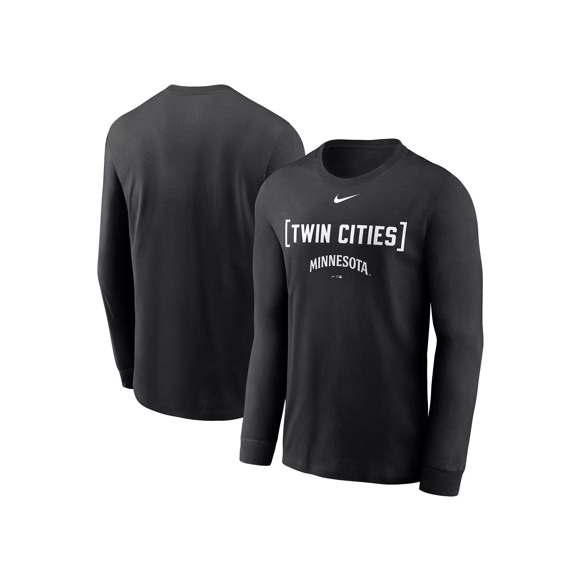 Men's Nike Black Minnesota Twins Local Nickname Long Sleeve T-Shirt,  Product Image