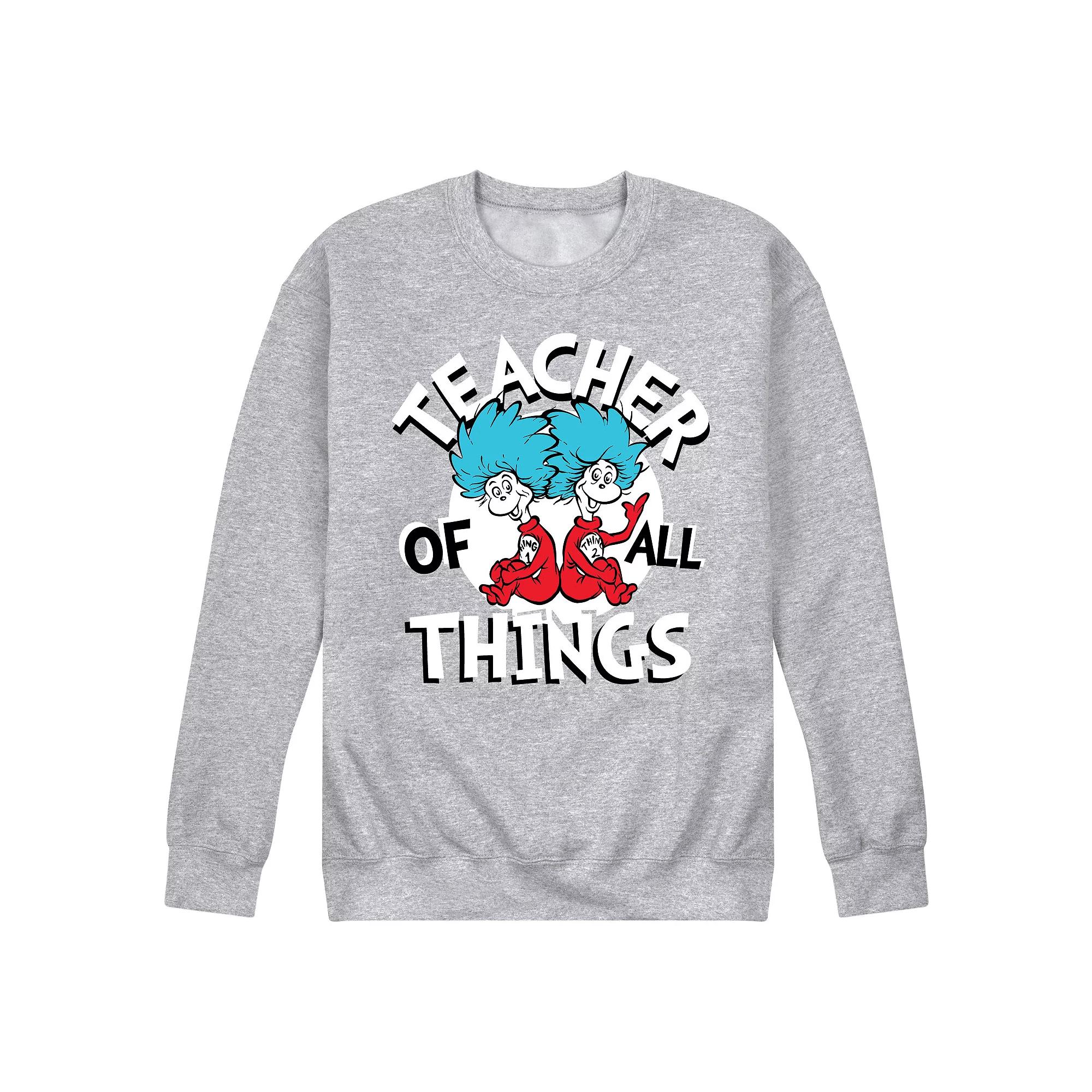 Men's Dr Seuss Teacher Of All Things Graphic Sweatshirt,  Product Image