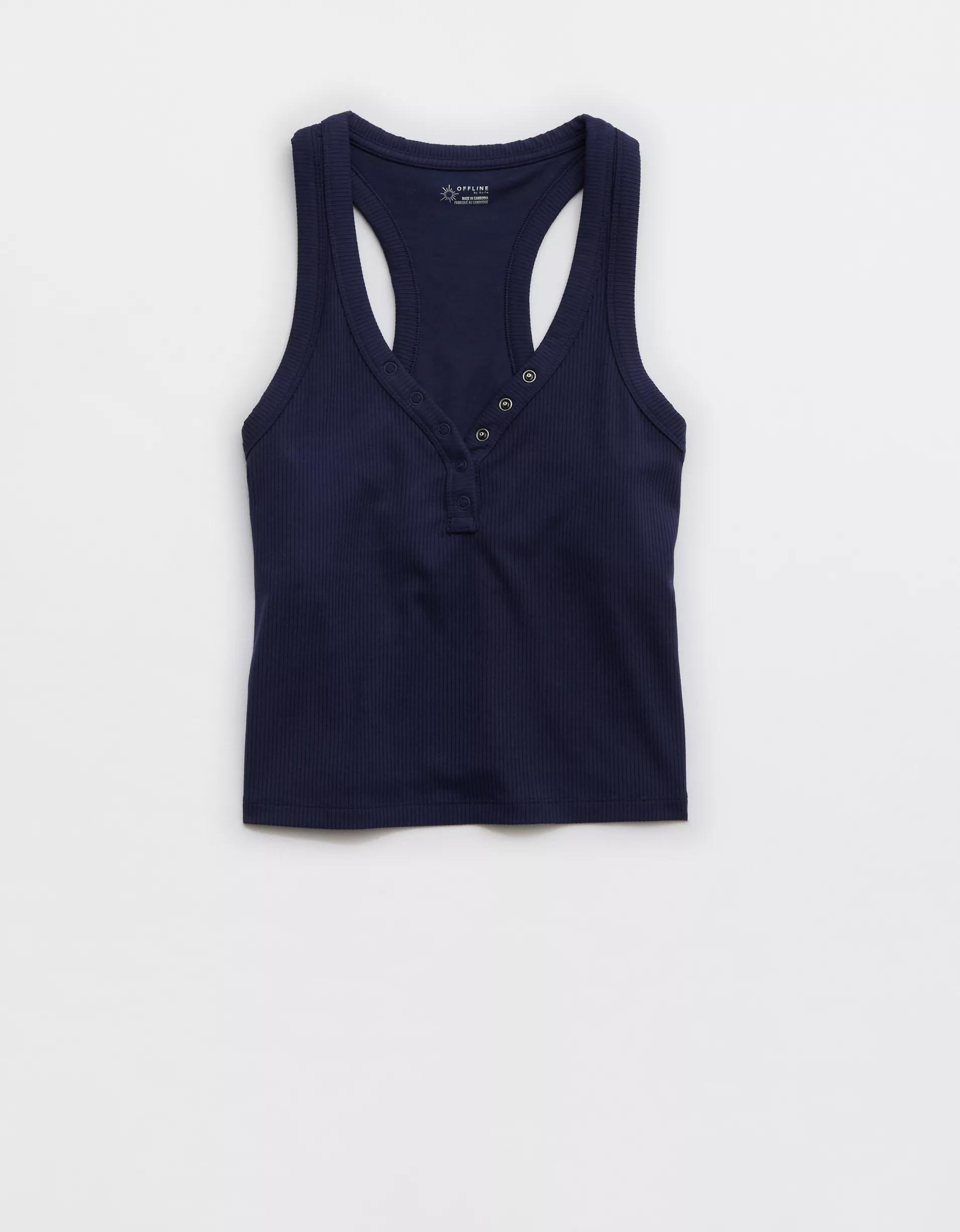 OFFLINE By Aerie Thumbs Up Heavyweight Henley Tank Top Product Image