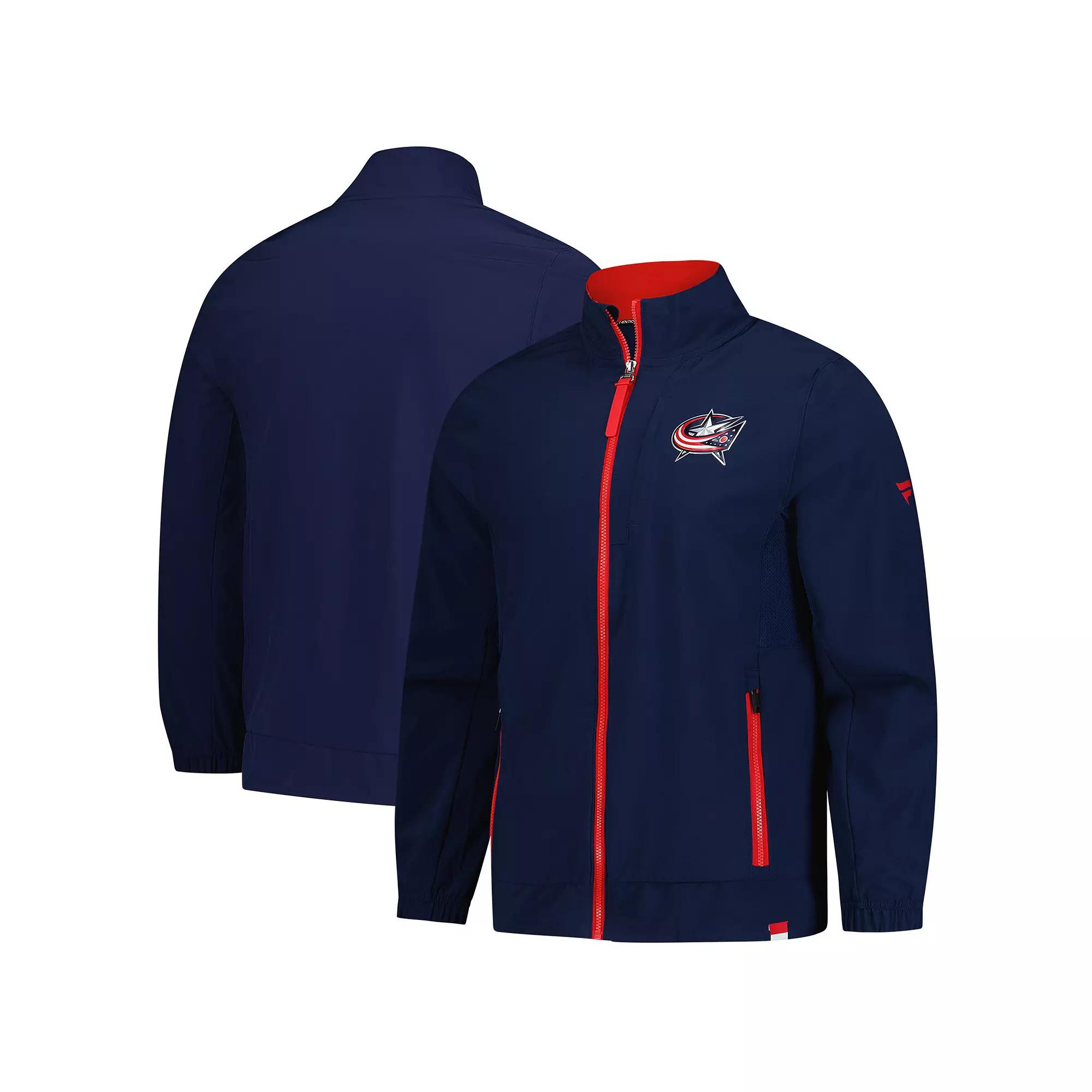 Men's Fanatics Navy Columbus Blue Jackets Authentic Pro Rink Coaches Full-Zip Jacket,  Product Image