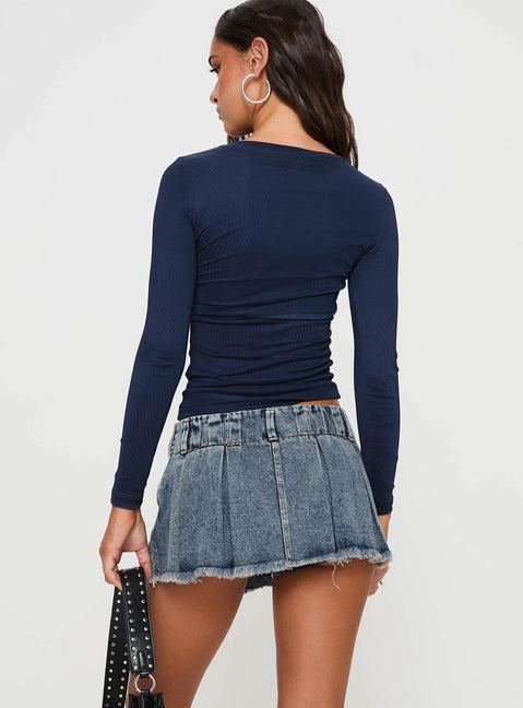 Allure 90's Mini Skort Faded Denim Product Image