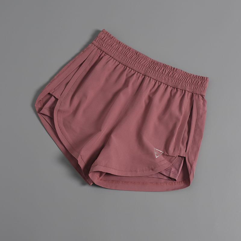 Printed Curved Hem Sports Shorts Product Image