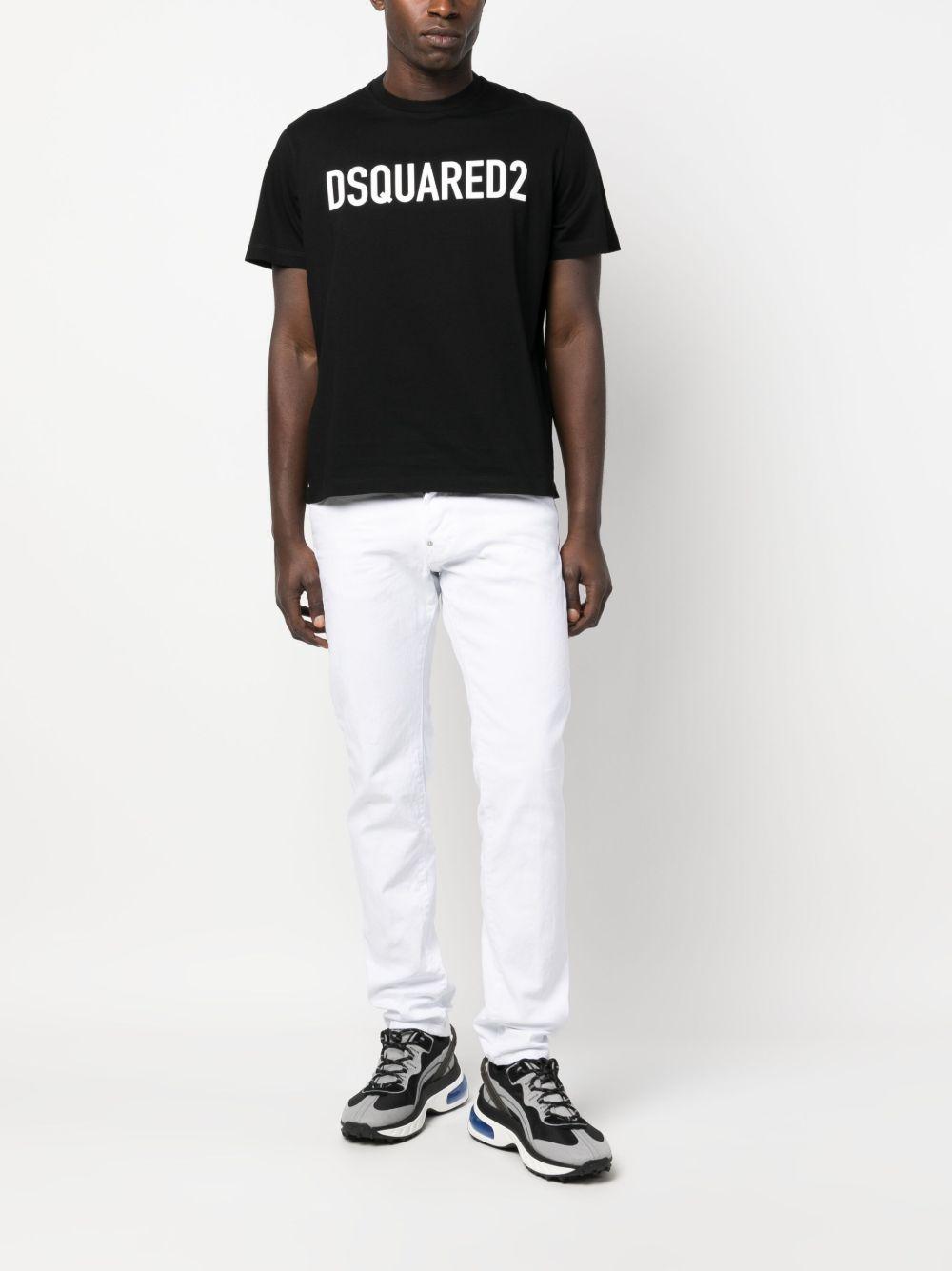 DSQUARED2 Mens Black Brand-print Crewneck Regular-fit Cotton-jersey T-shirt Product Image