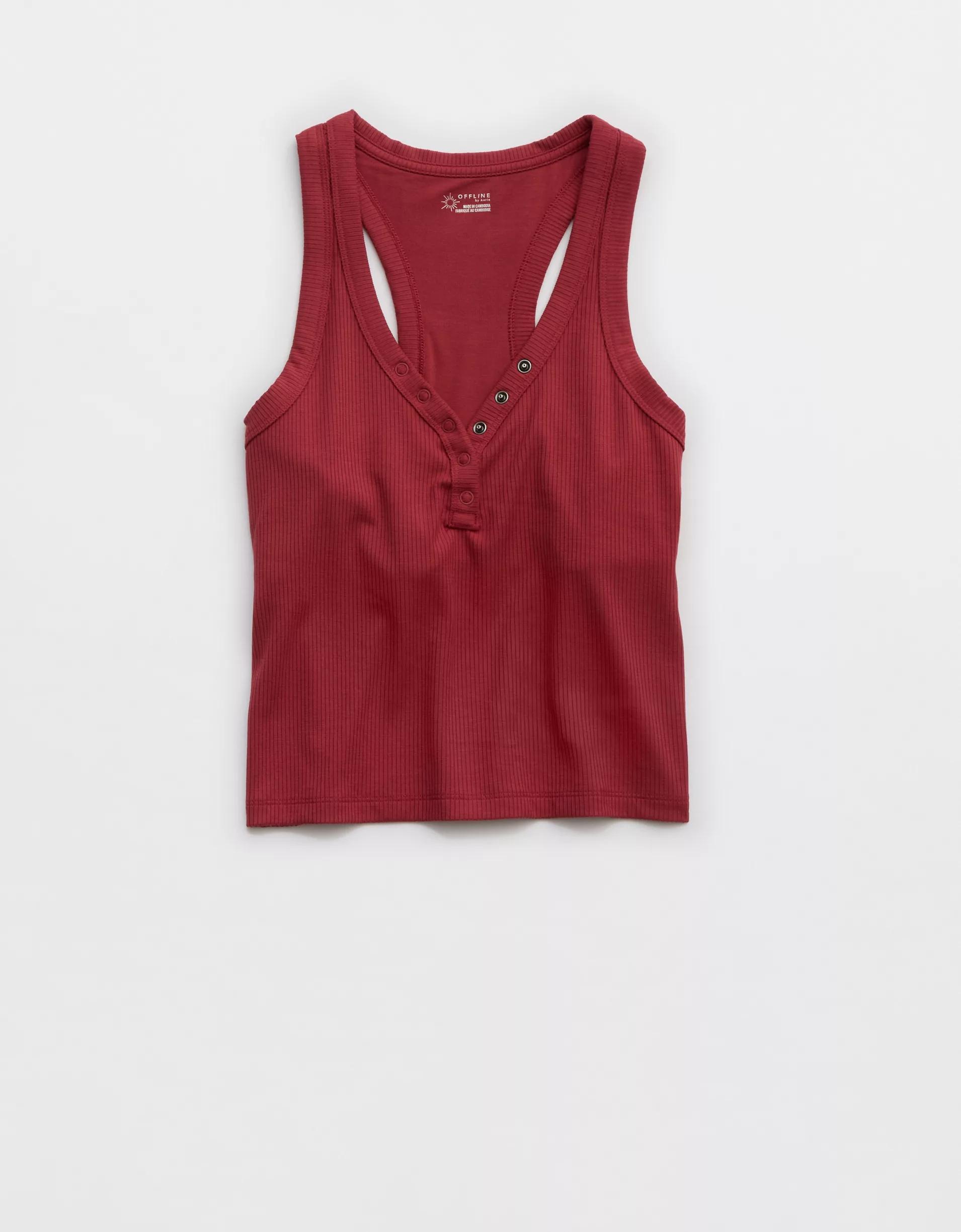 OFFLINE By Aerie Thumbs Up Heavyweight Henley Tank Top Product Image