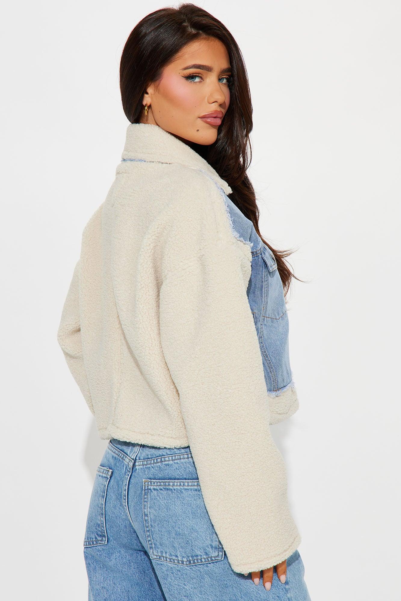 Danika Sherpa Denim Jacket - Medium Wash Product Image