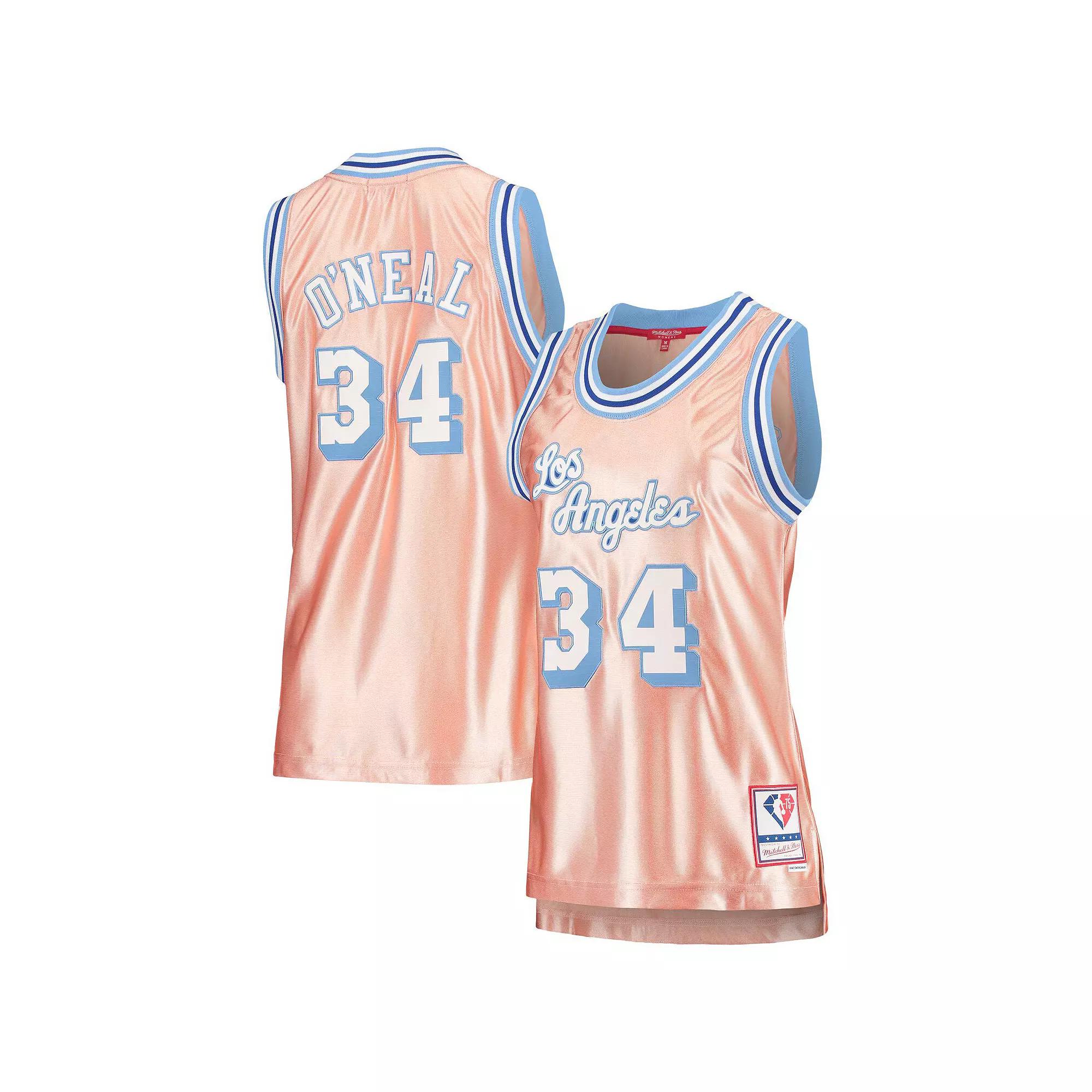 Women's Mitchell & Ness Shaquille O'Neal Pink Los Angeles Lakers 75th Anniversary Rose Gold 1996 Swingman Jersey, Size: Medium Product Image