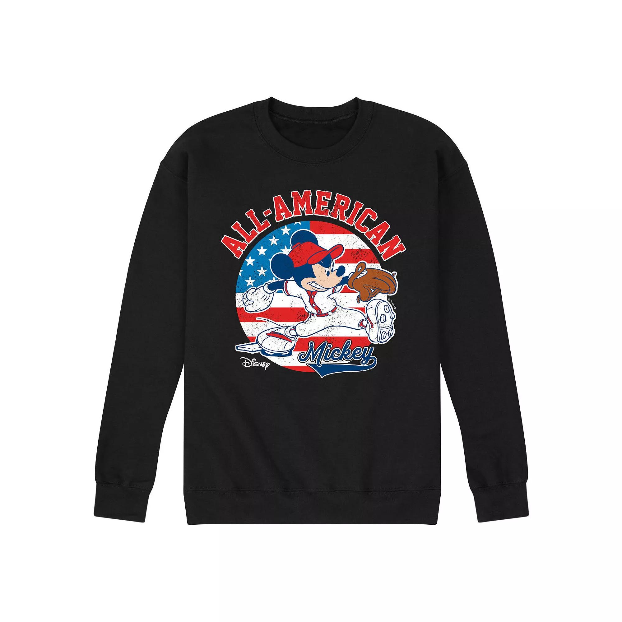Disney's Mickey Mouse Men's Americana Baseball Fleece Sweatshirt,  Product Image