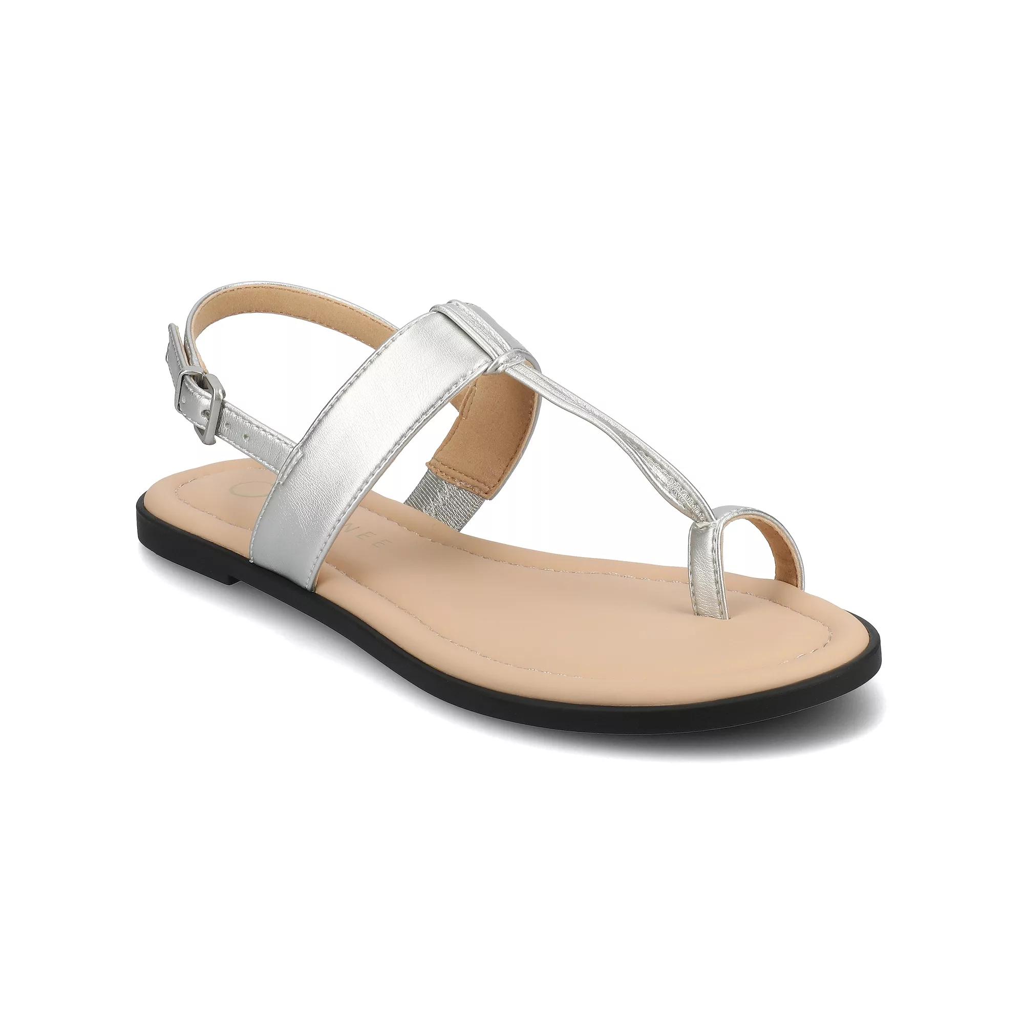 Journee Gerra T-Strap Toe Ring Women's Flat Sandals,  Product Image